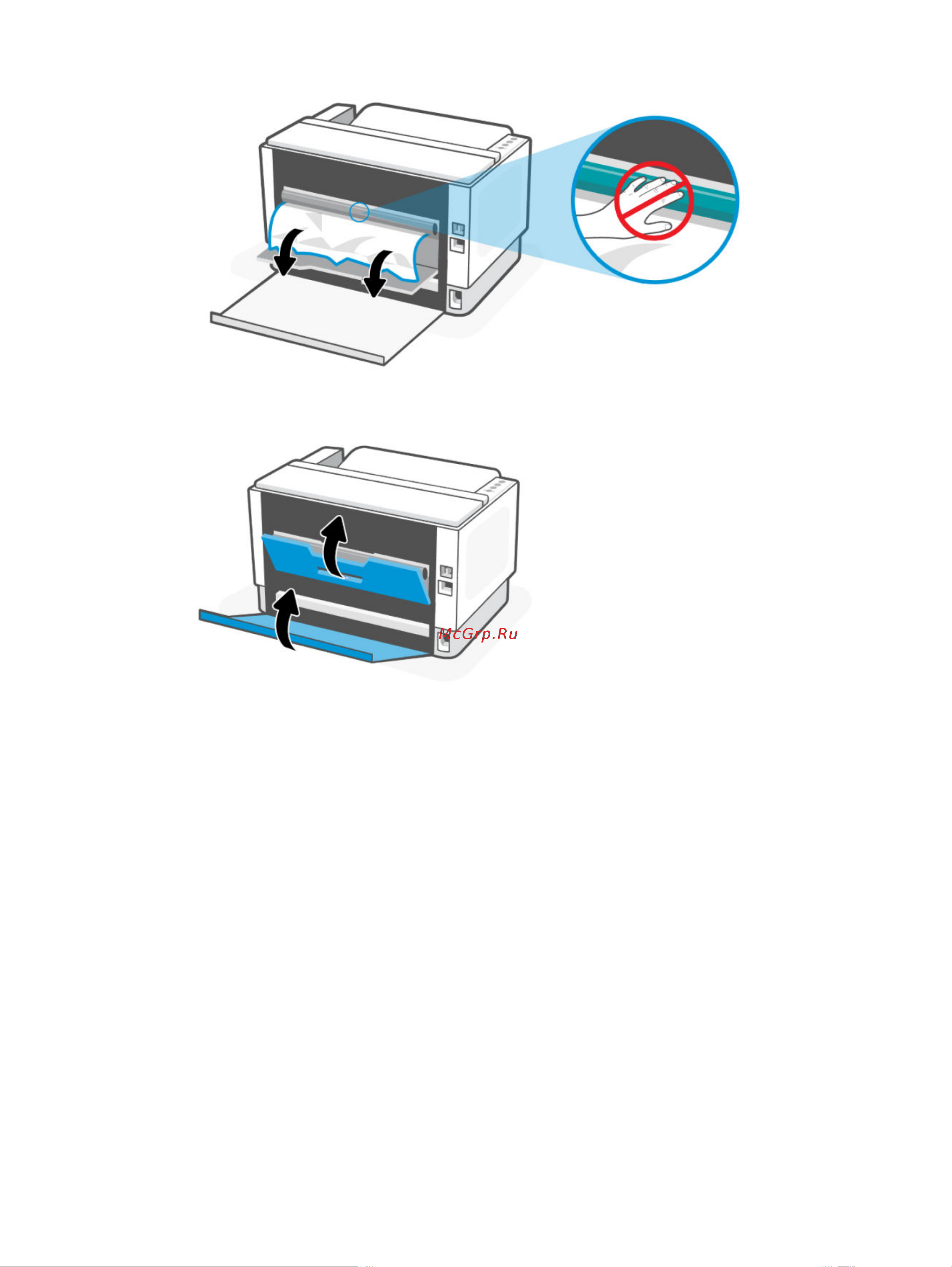 HP LaserJet Tank 2502dw 2R3E3A [52/105] Устранение замятия бумаги в основании принтера