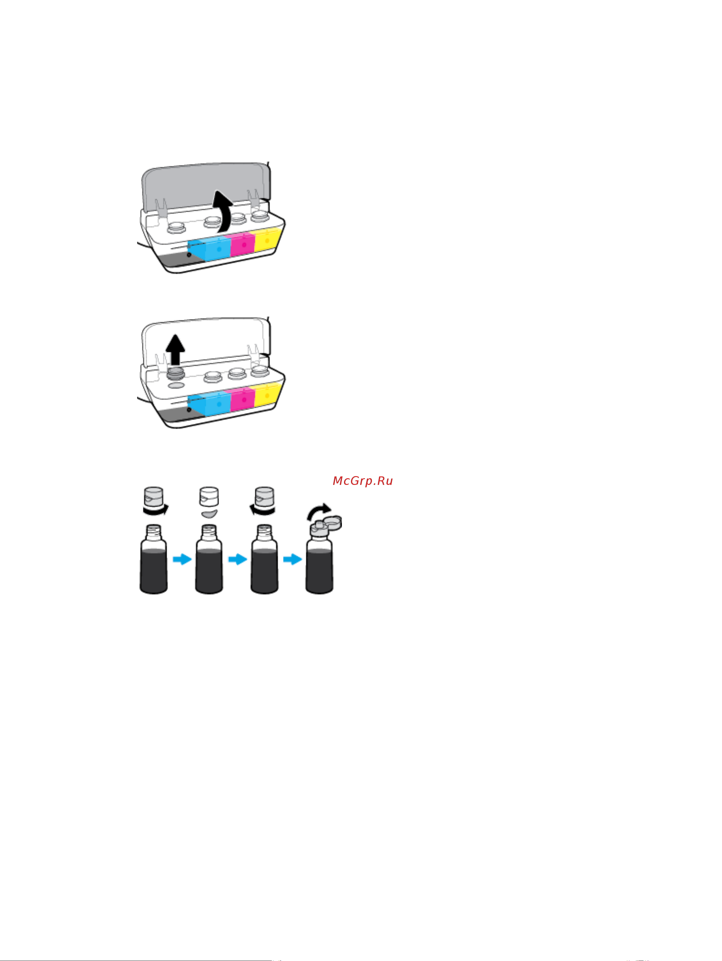 HP Ink Tank Wireless 410 (Z6Z95A) [73/146] Повторная заправка емкостей для чернил