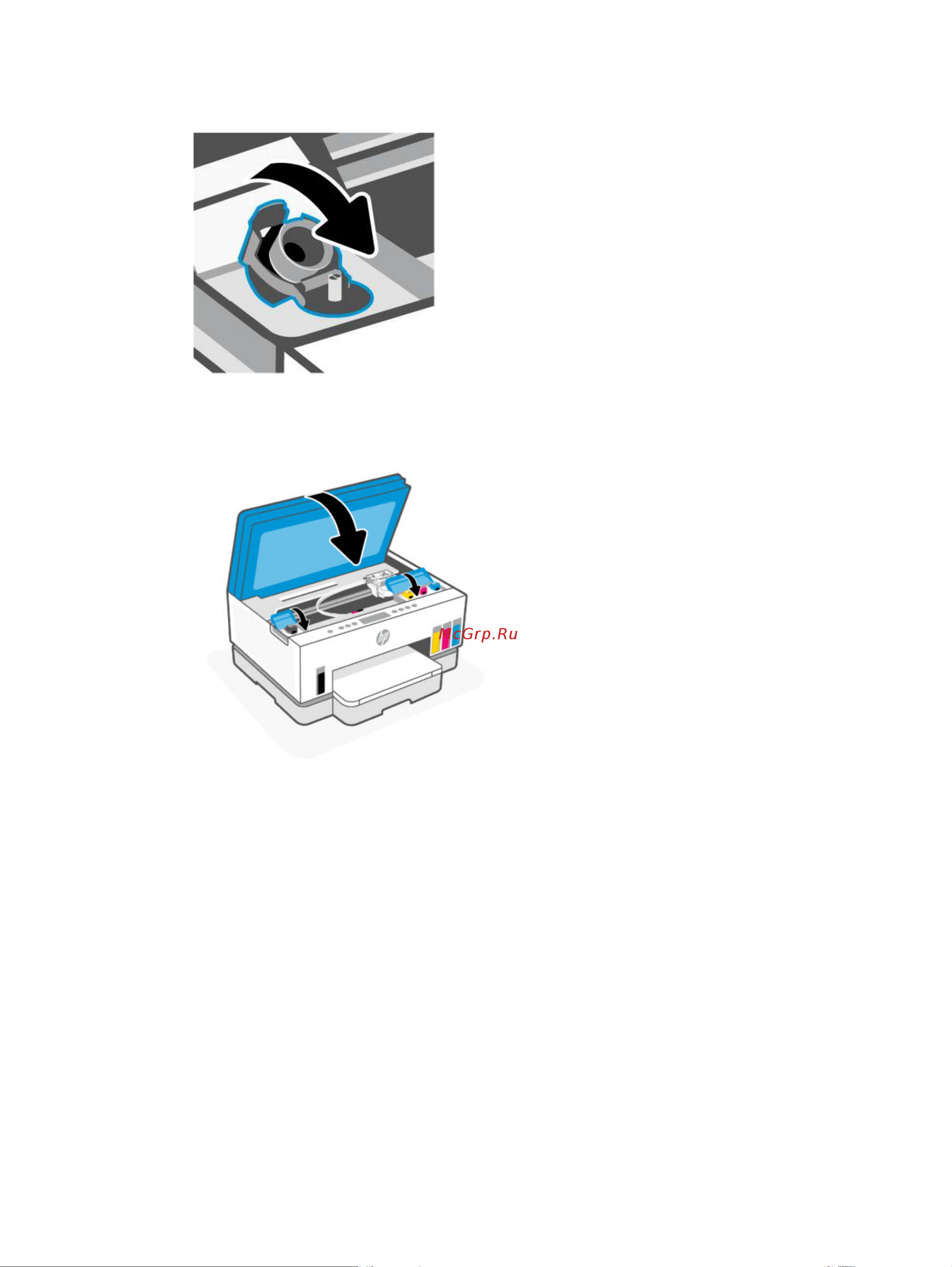 HP Smart Tank 670 (6UU48A) [67/113] Меры безопасности при работе с бутылками чернил