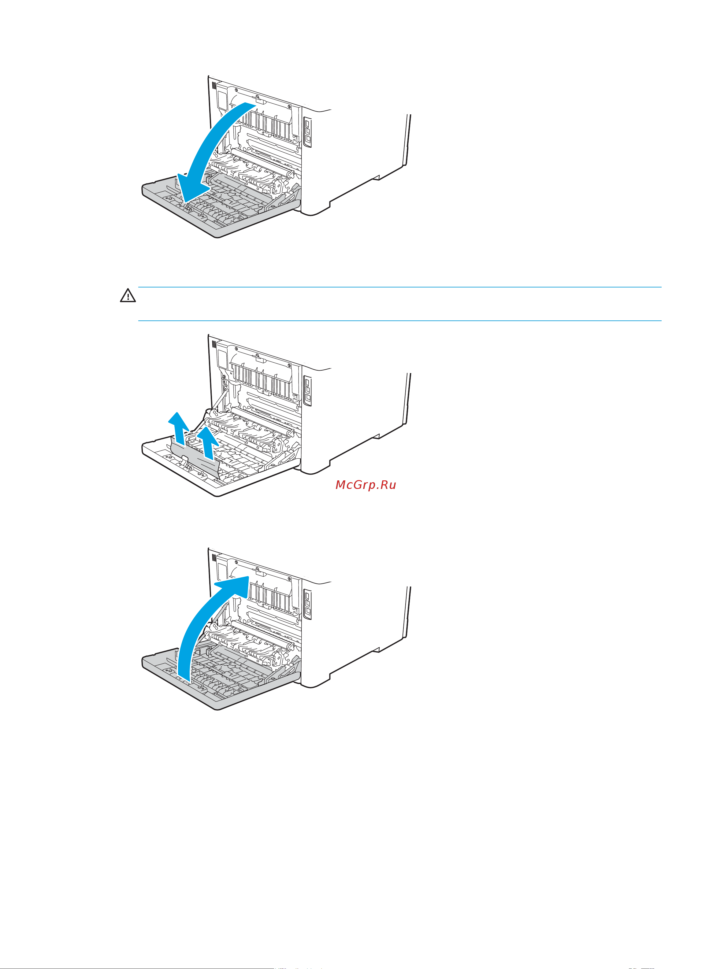 HP Color LaserJet Pro M454dn (W1Y44A) [126/160] Устранение замятий бумаги со стороны задней дверцы и в области термоблока только для модели nw 13 8 13 9