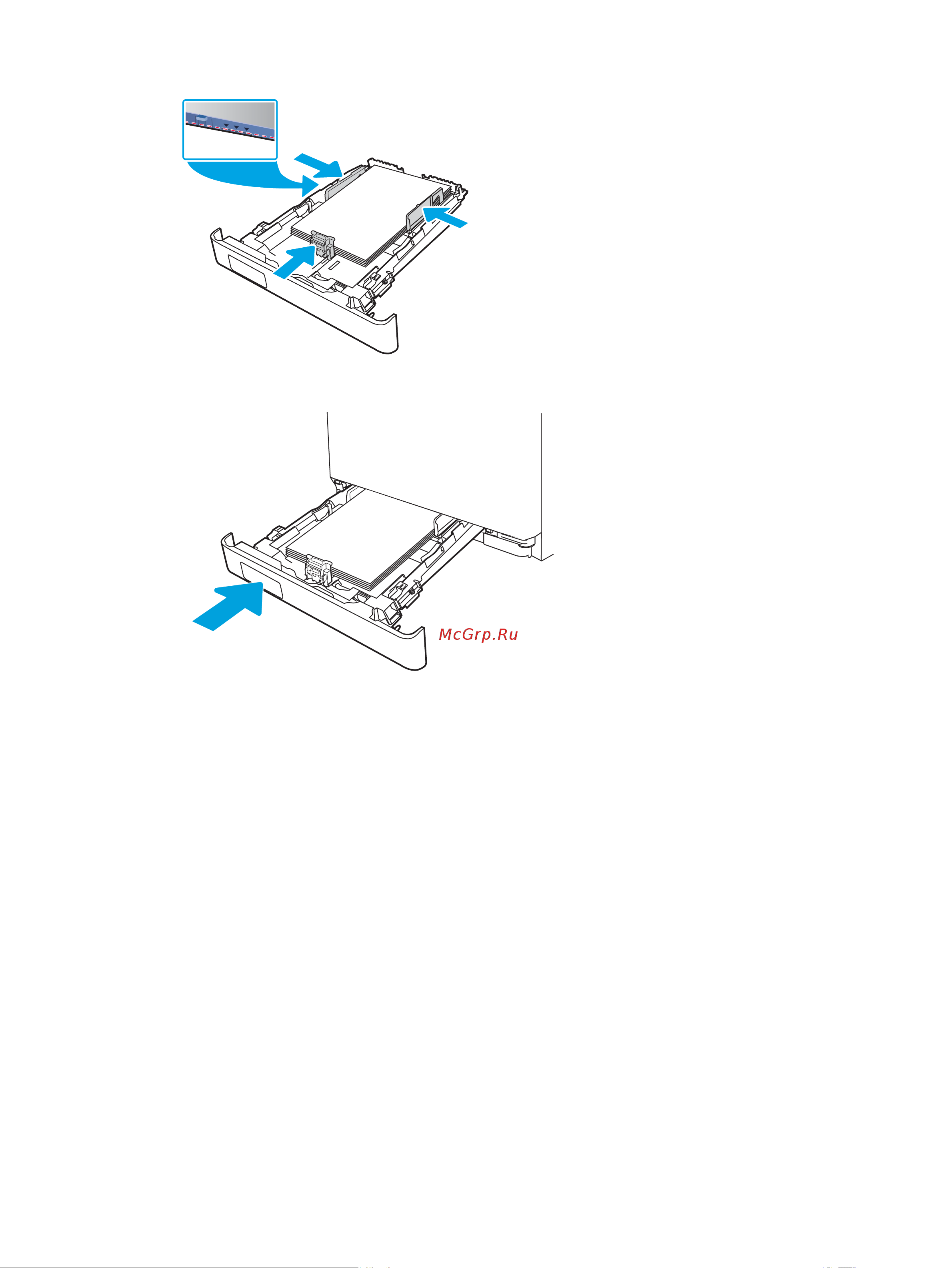 HP Color LaserJet Pro M454dn (W1Y44A) [34/160] Ориентация бумаги в лотке 2