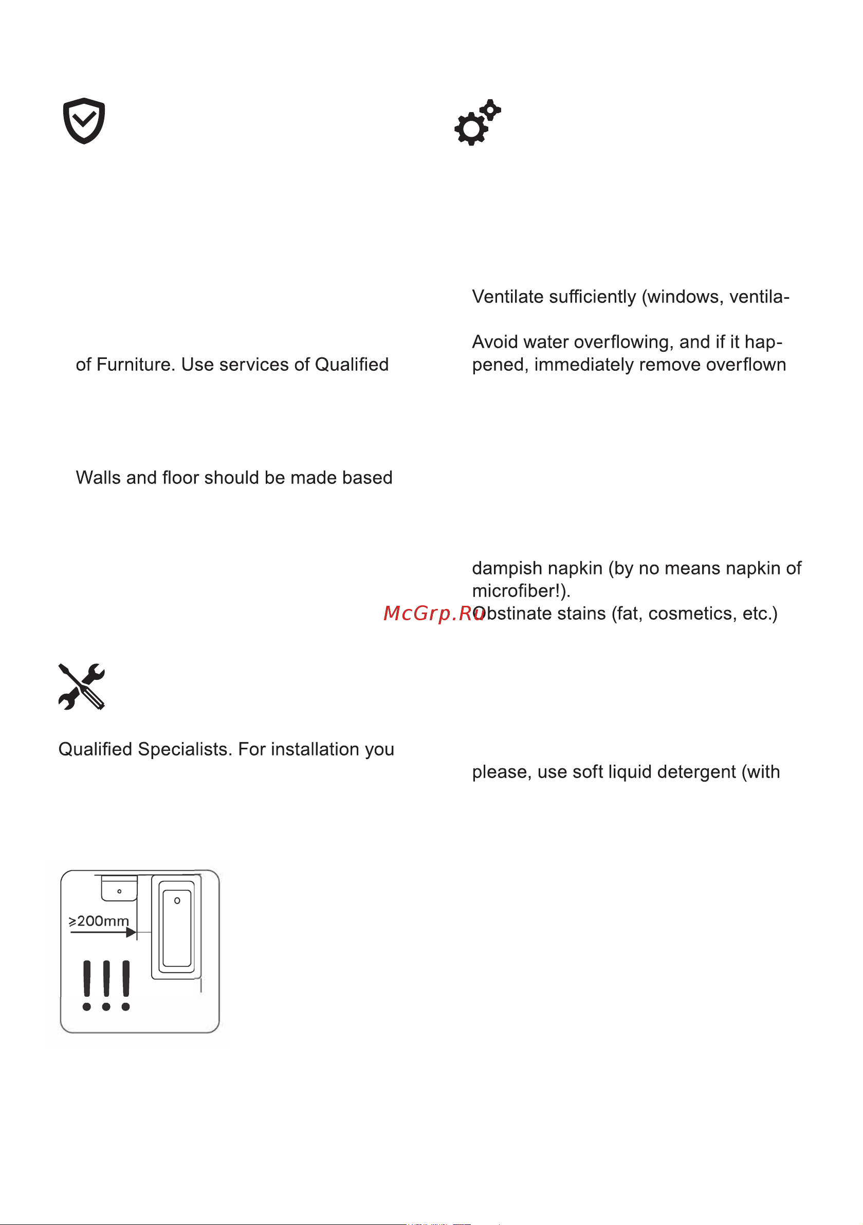 AM.PM M85ACHR0306BM [2/20] Furniture maintenance instructions