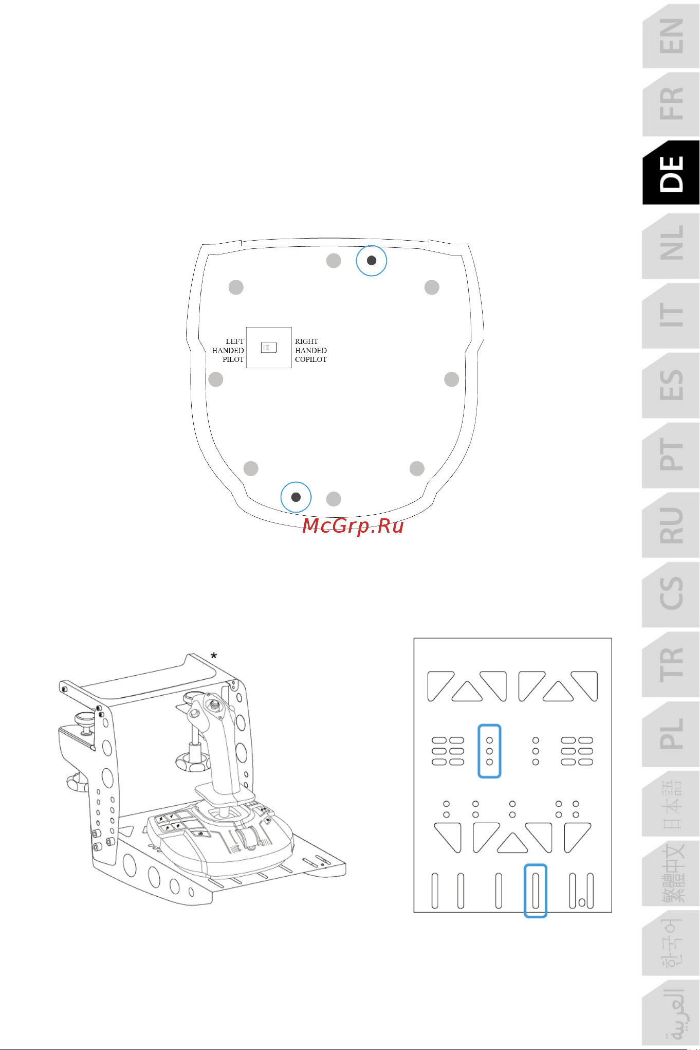 Thrustmaster TCA SIDESTICK X AIRBUS EDITION [100/730] Montage des tca sidestick x airbus edition an einer tm flying clamp in ein cockpit oder an einer anderen stationären halterung