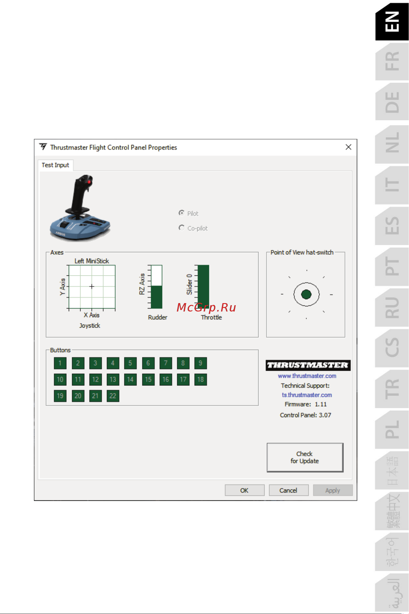 Thrustmaster TCA SIDESTICK X AIRBUS EDITION [16/730] Customized interface