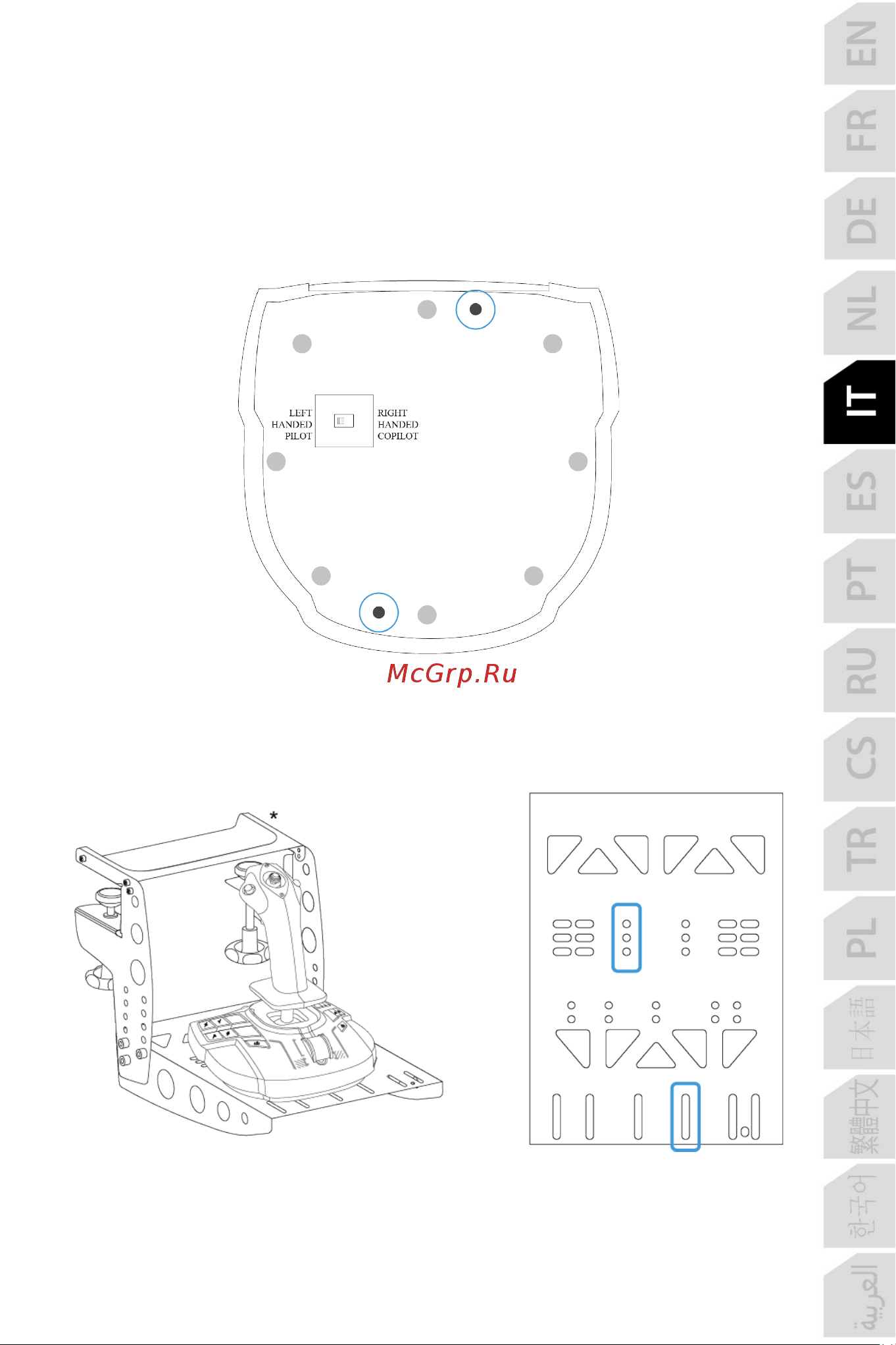 Thrustmaster TCA SIDESTICK X AIRBUS EDITION [170/730] Installazione del tca sidestick x airbus edition su una tm flying clamp su un abitacolo o su altro supporto fisso