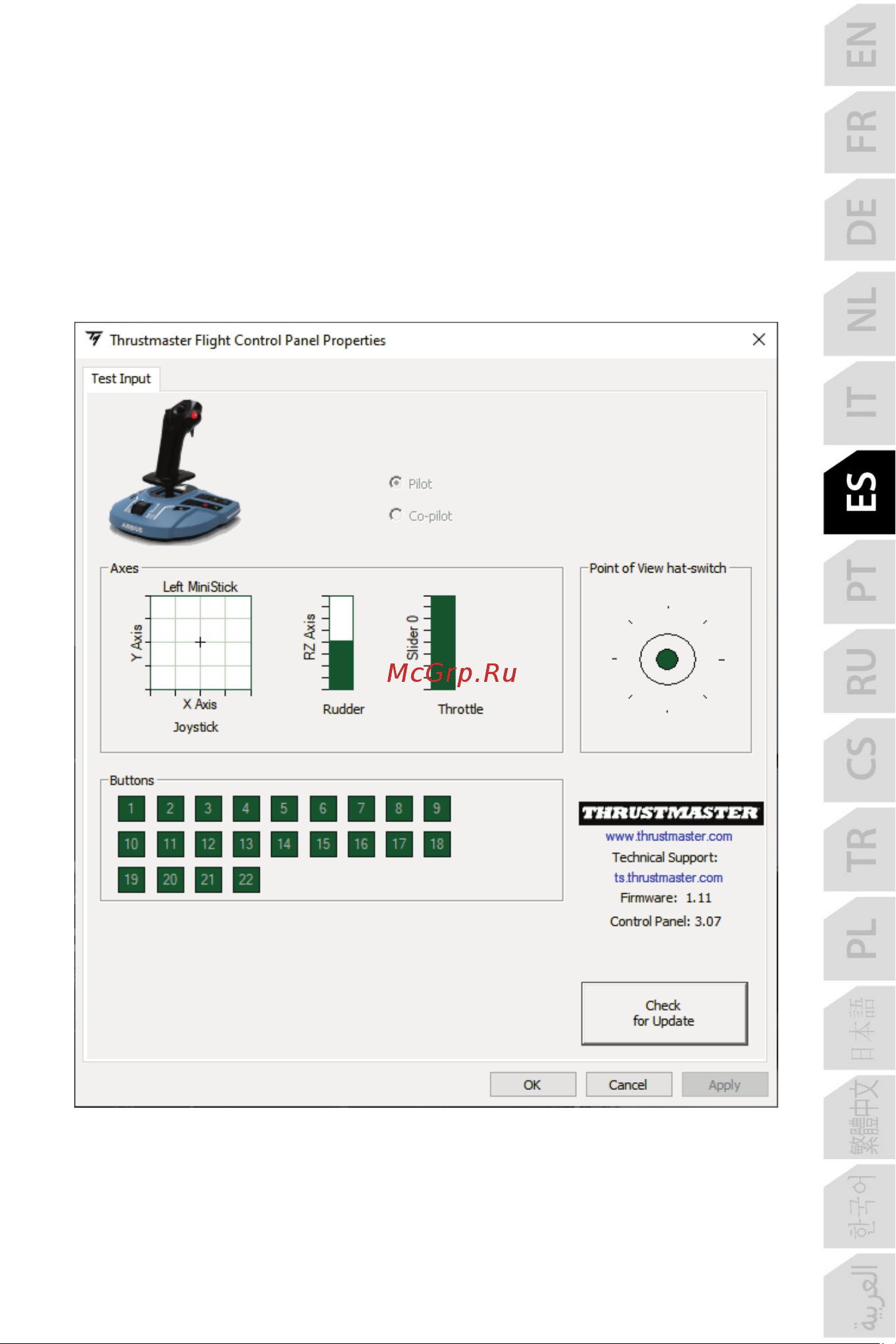 Thrustmaster TCA SIDESTICK X AIRBUS EDITION [191/730] Interfaz personalizada
