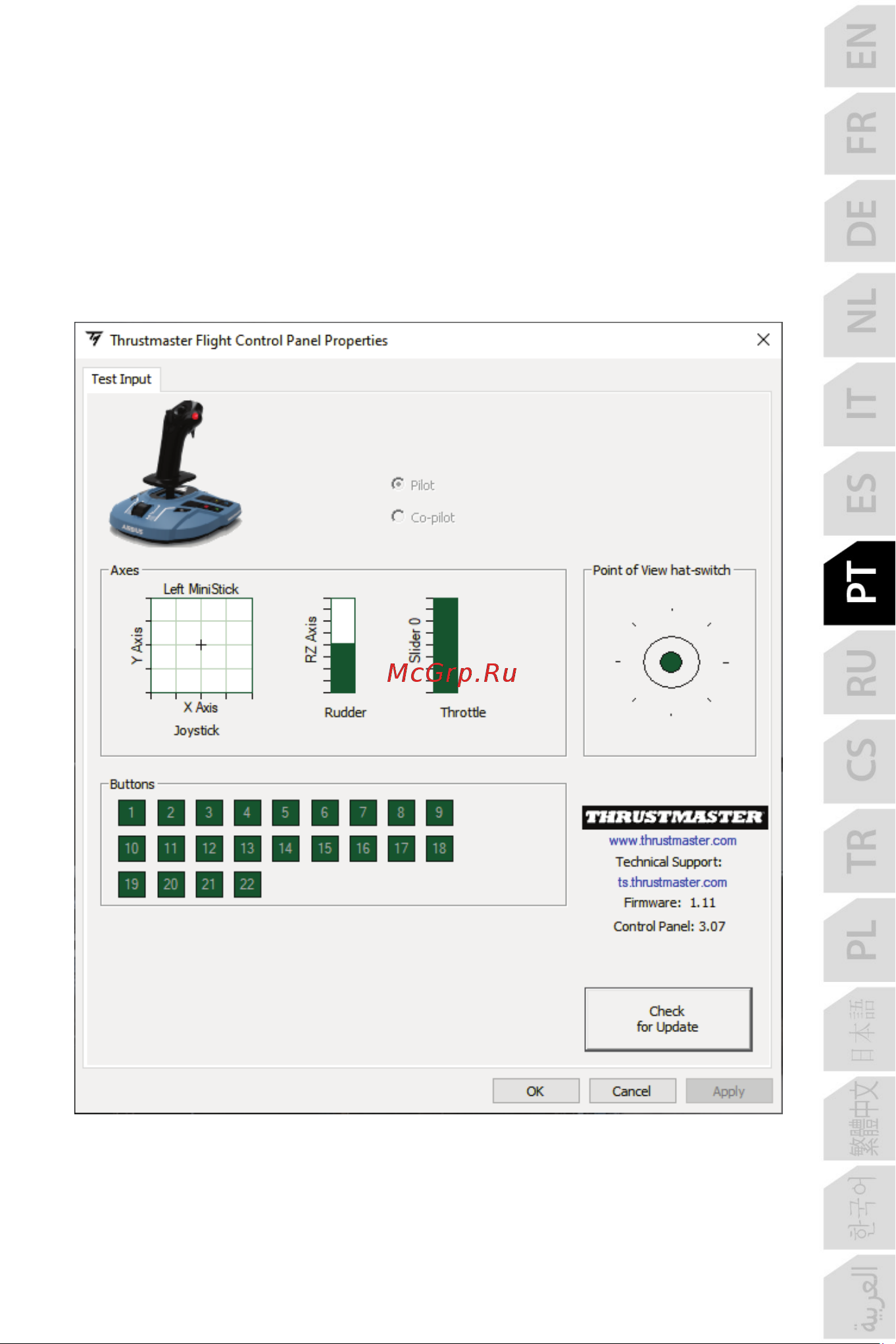 Thrustmaster TCA SIDESTICK X AIRBUS EDITION [226/730] Interface personalizada