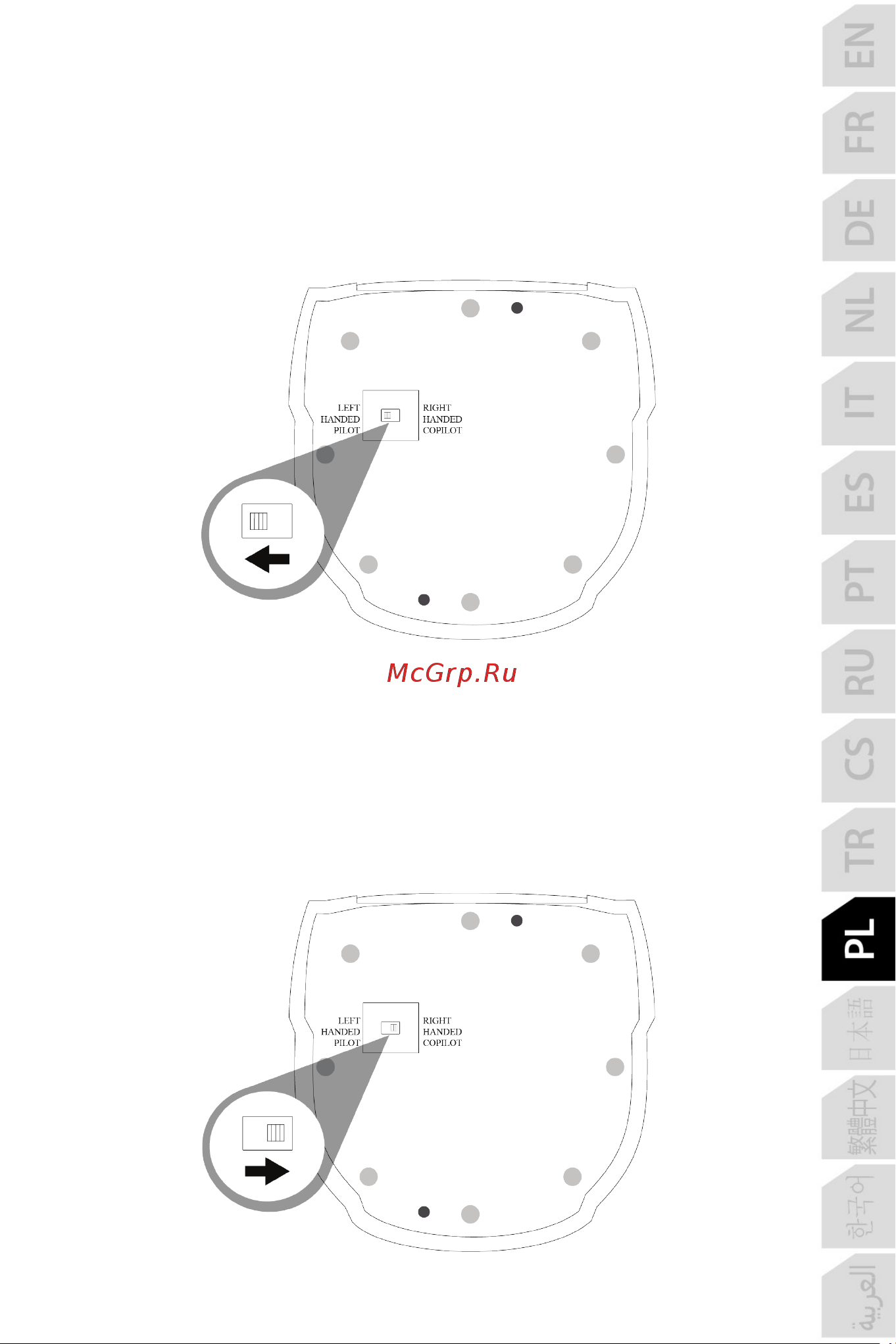 Thrustmaster TCA SIDESTICK X AIRBUS EDITION [360/730] Konfigurowanie drążka do trybu leworęcznego kapitana