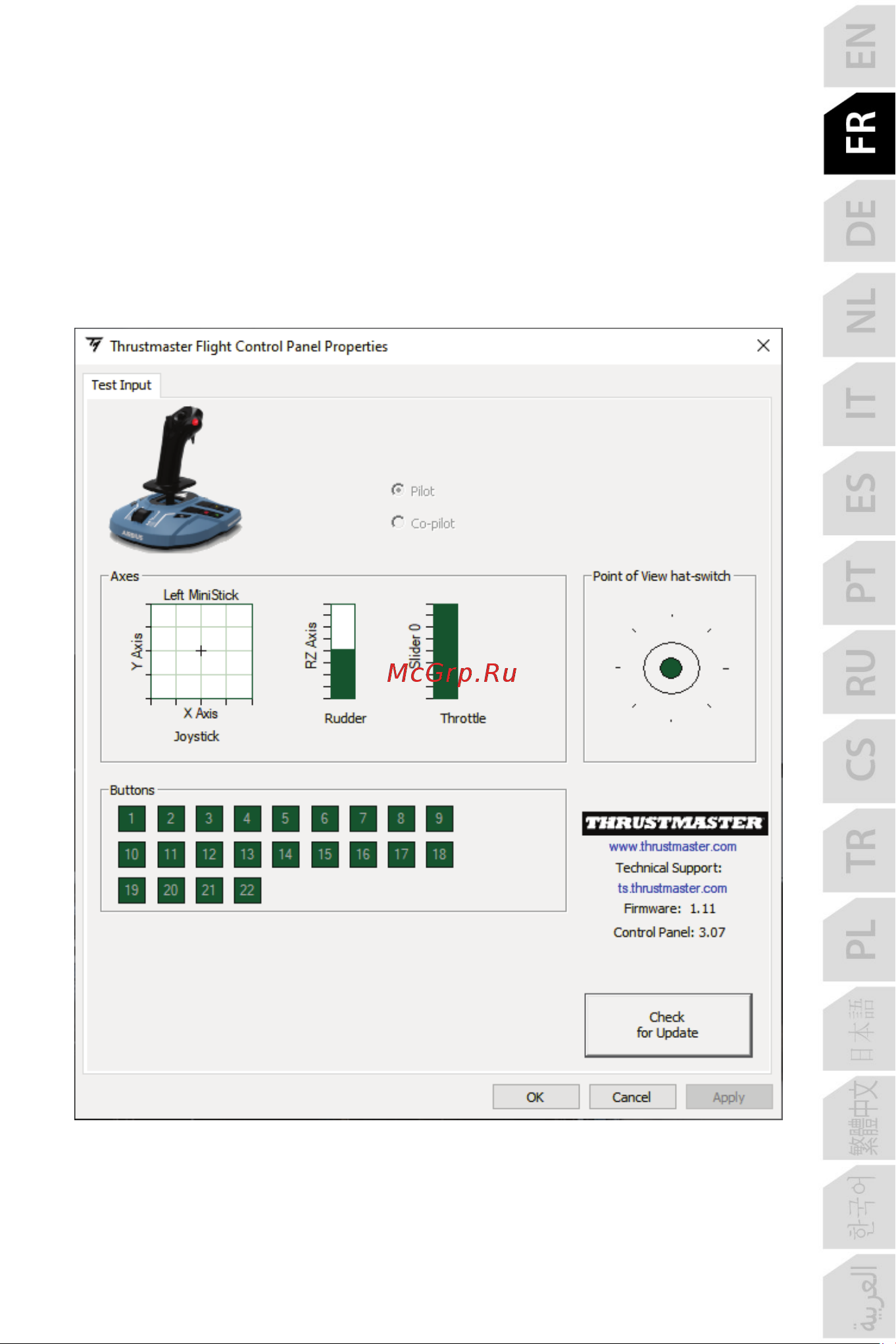 Thrustmaster TCA SIDESTICK X AIRBUS EDITION [51/730] Interface personnalisée