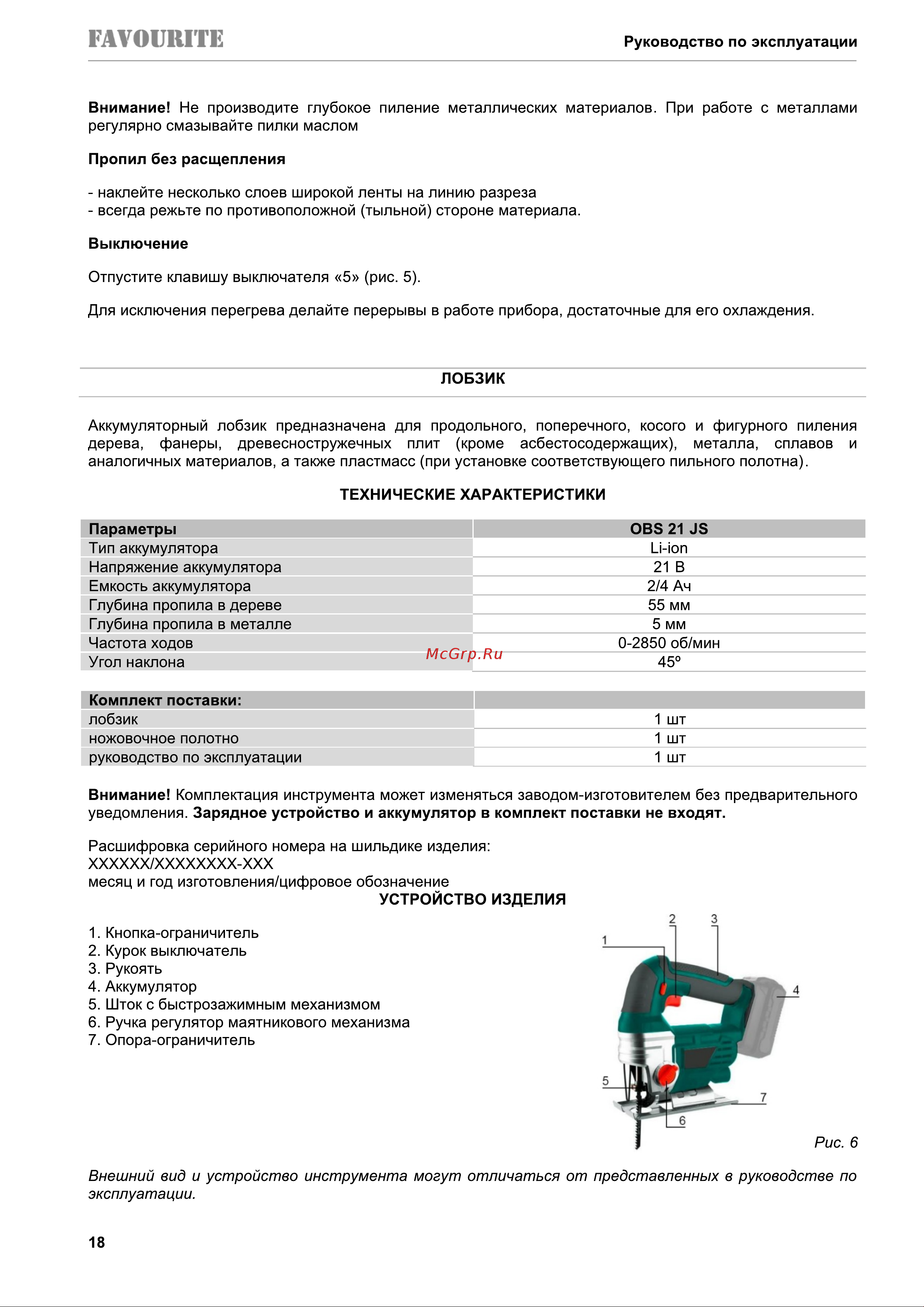 Favourite OBS 21 JS [19/38] Страница 19
