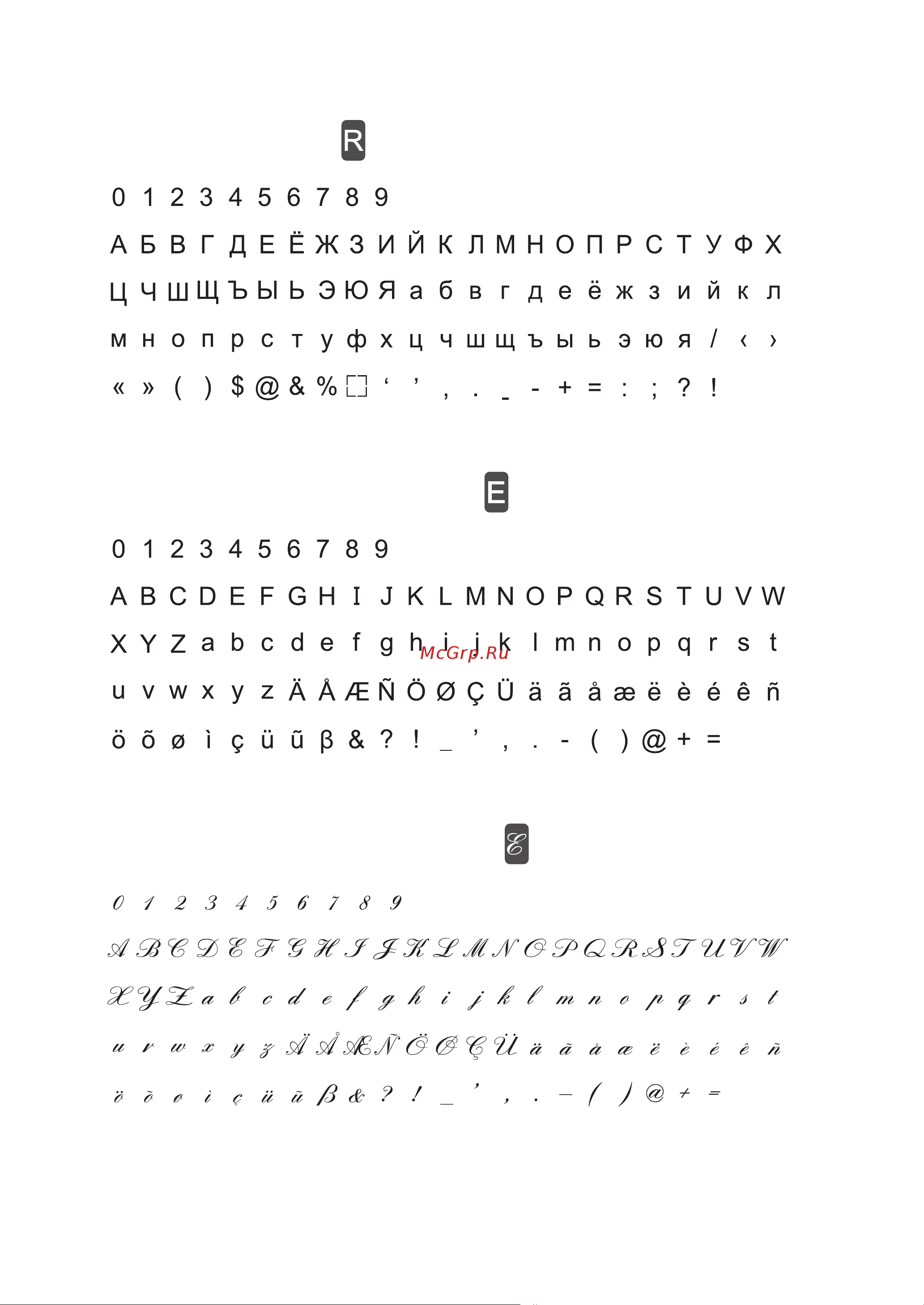Necchi 8787 белая [46/96] V группа английских печатных букв