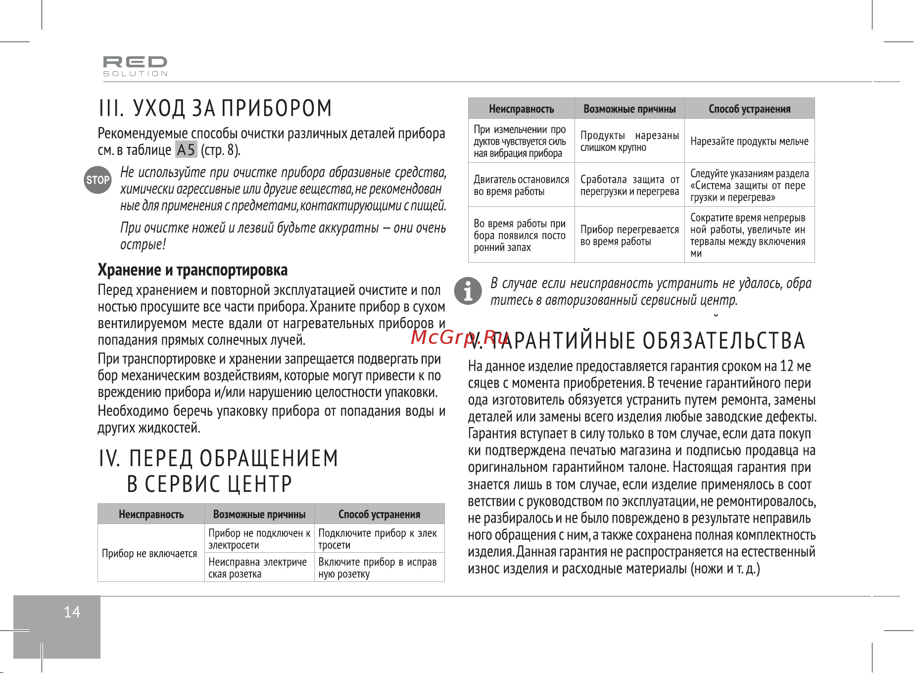 RED Solution RHB-2981 Руководство по эксплуатации онлайн [14/22] 806951