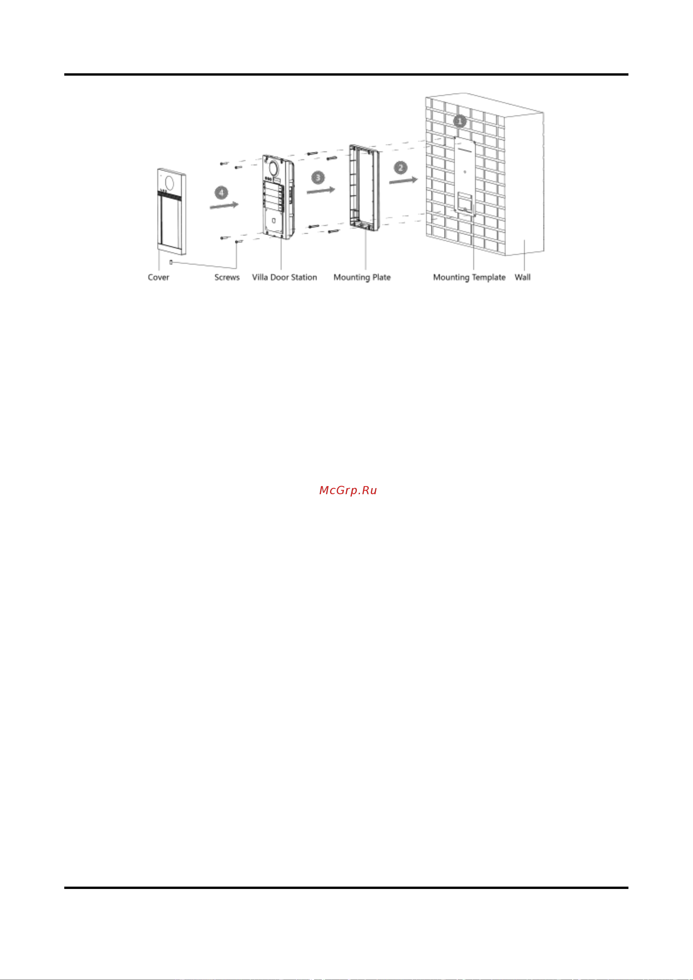 HiWatch VDP-D4212W/Flush [24/68] Врезная установка с защитным козырьком