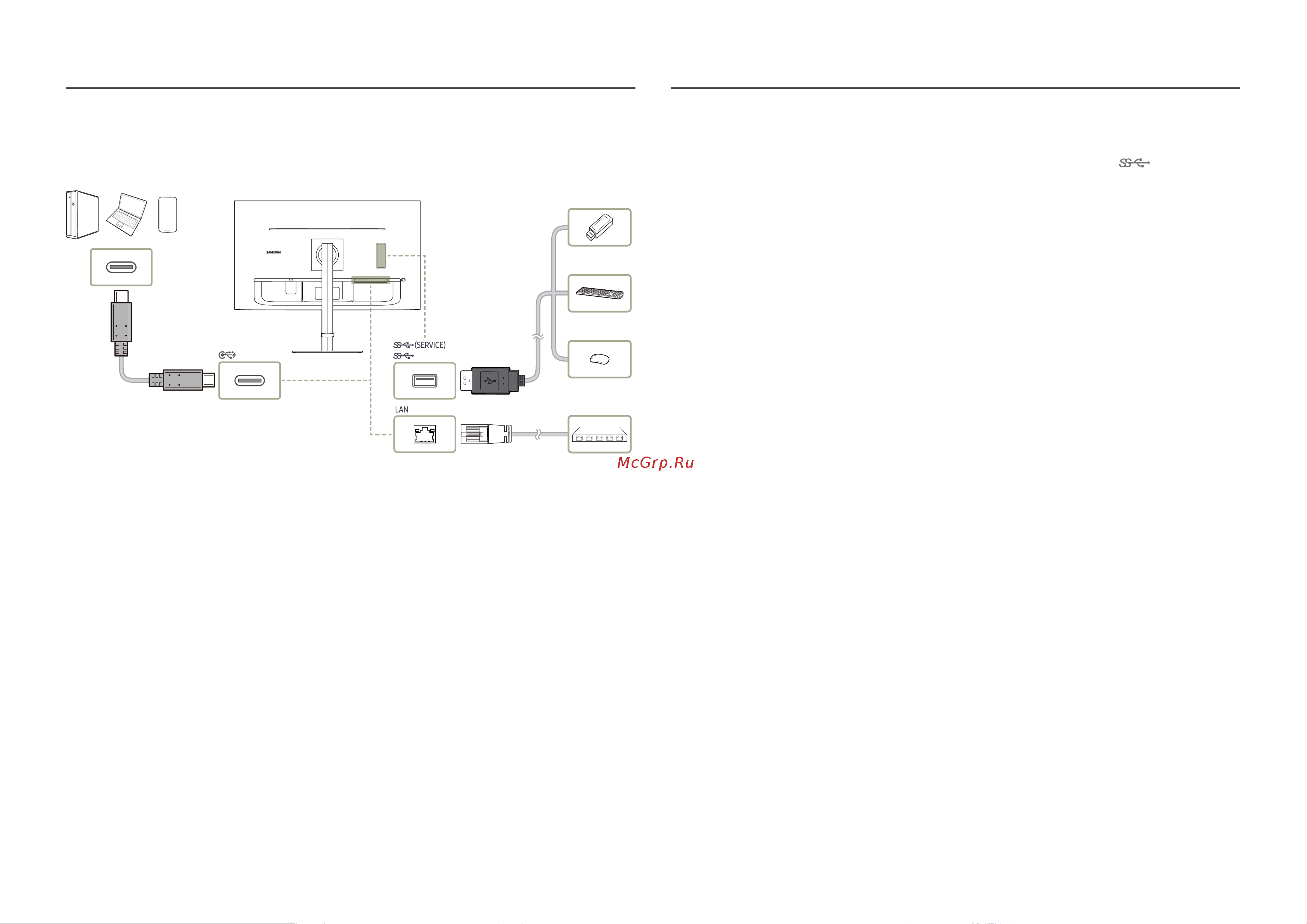 Samsung S27B800PXI [20/43] Подключение монитора к компьютеру в качестве usb концентратора