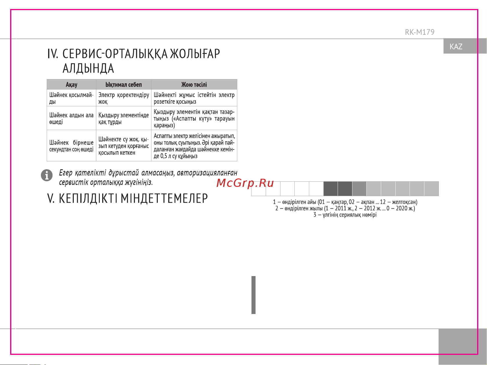RED Solution RK-M179 [17/24] Кепілдік қызмет көрсетудің шарттары