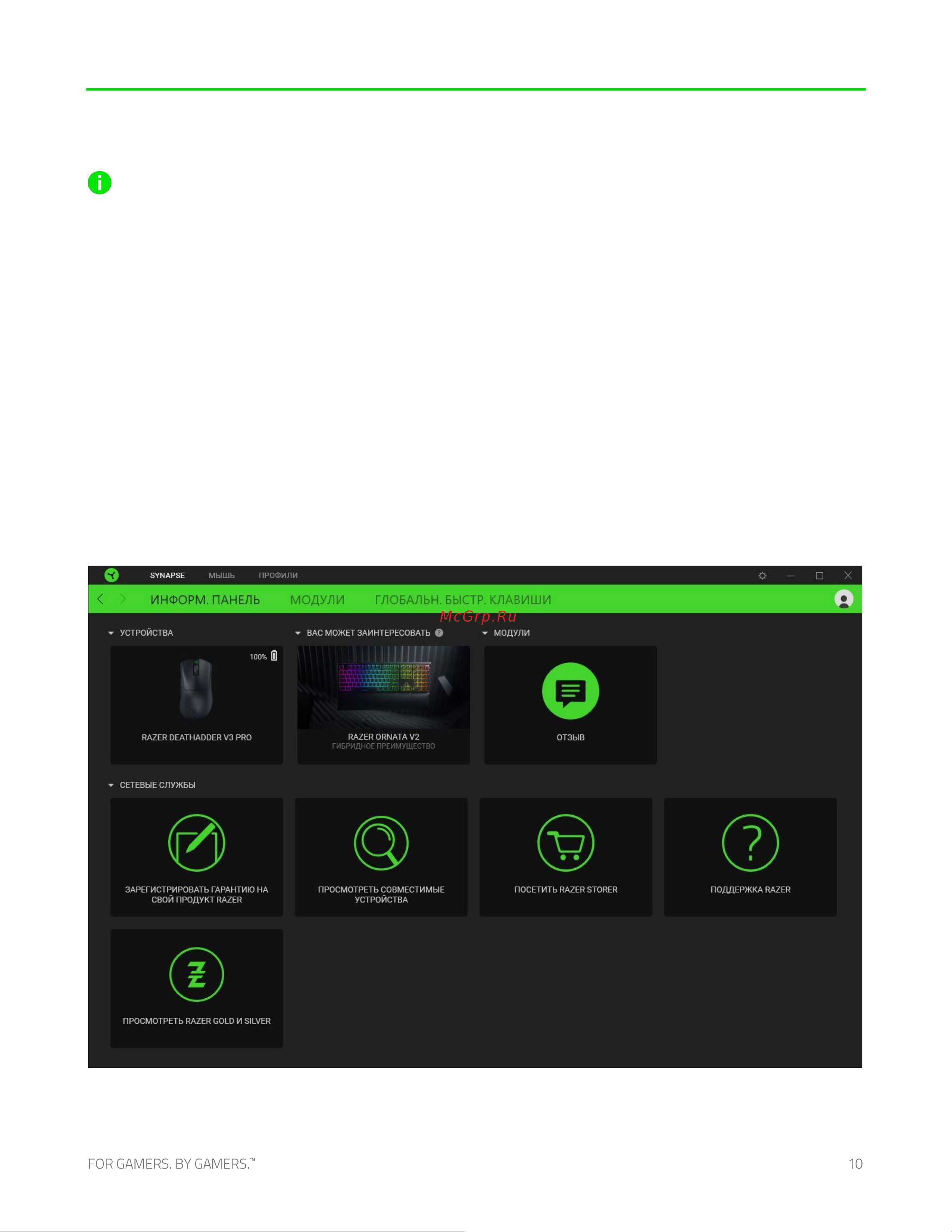 Razer DeathAdder V3 Pro (RZ01-04630200-R3G1) [11/31] Вкладка synapse