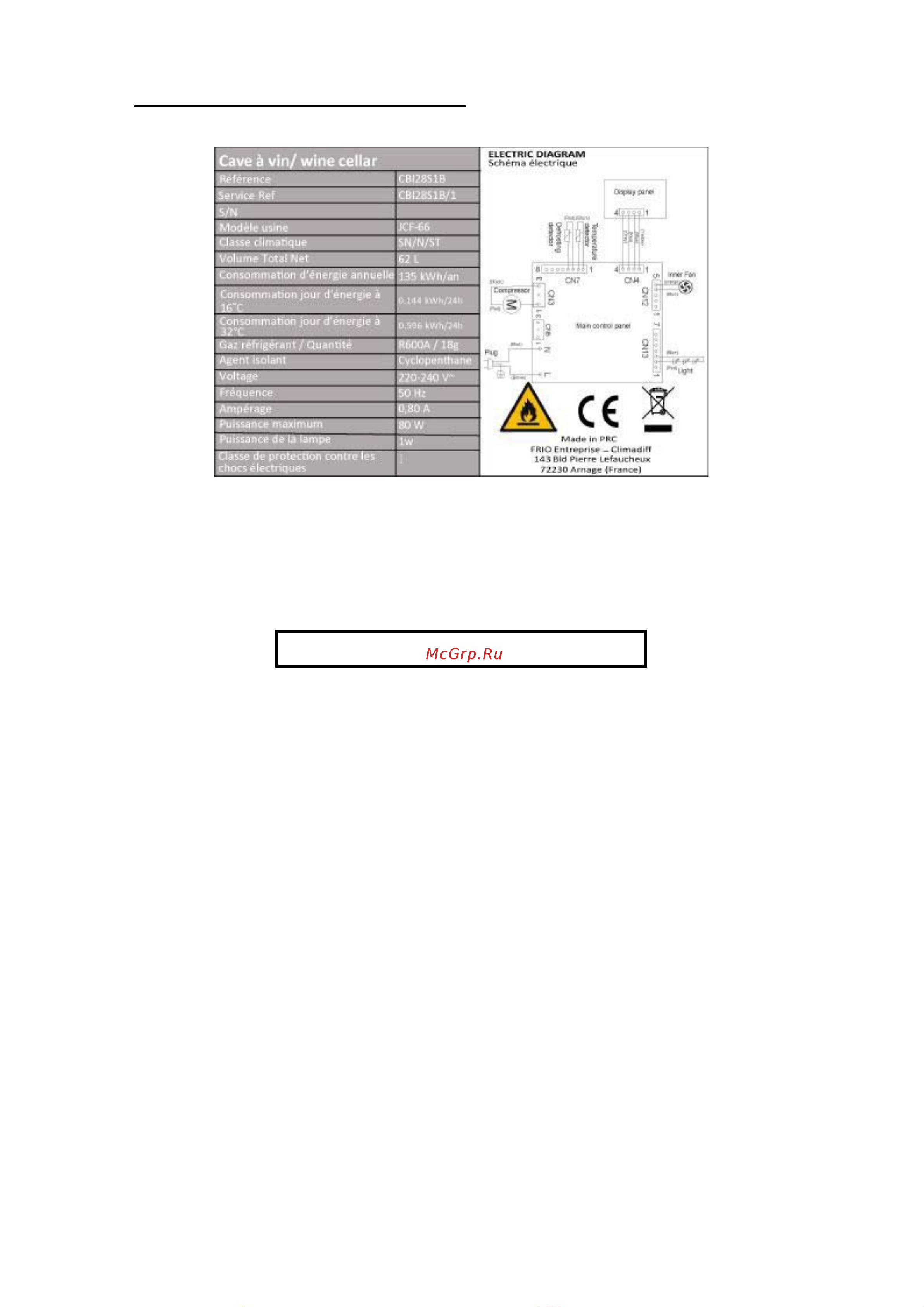Climadiff CBI28S1B [12/24] Техническая информация