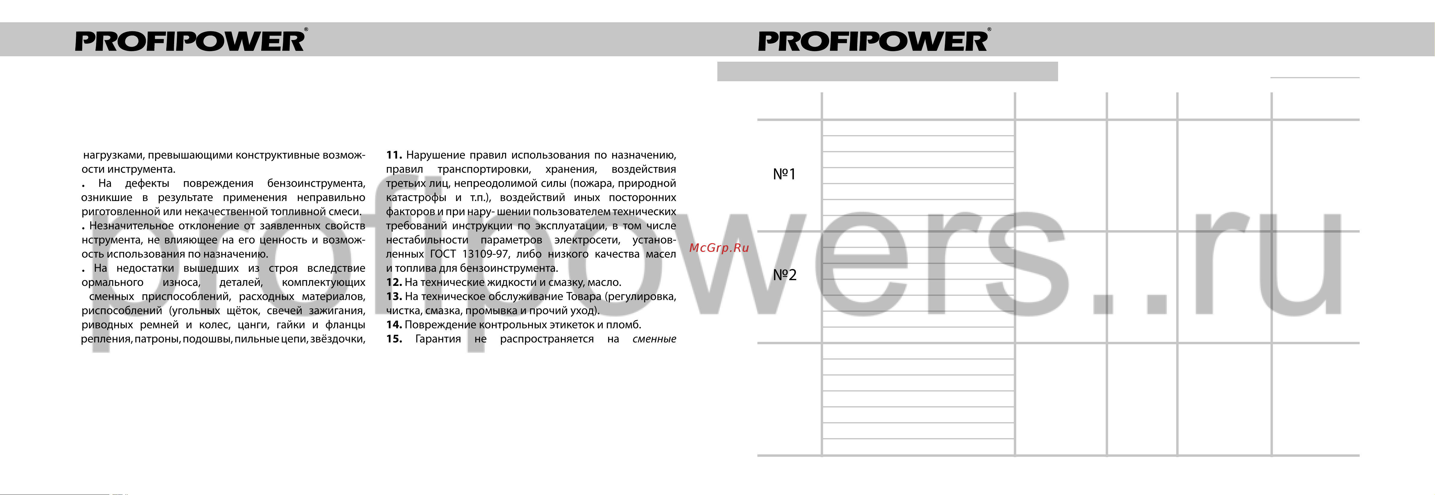 ProfiPower CN-12BM [10/10] Инструкция по эксплуатации и техническому обслуживанию инструкция по эксплуатации и техническому обслуживанию
