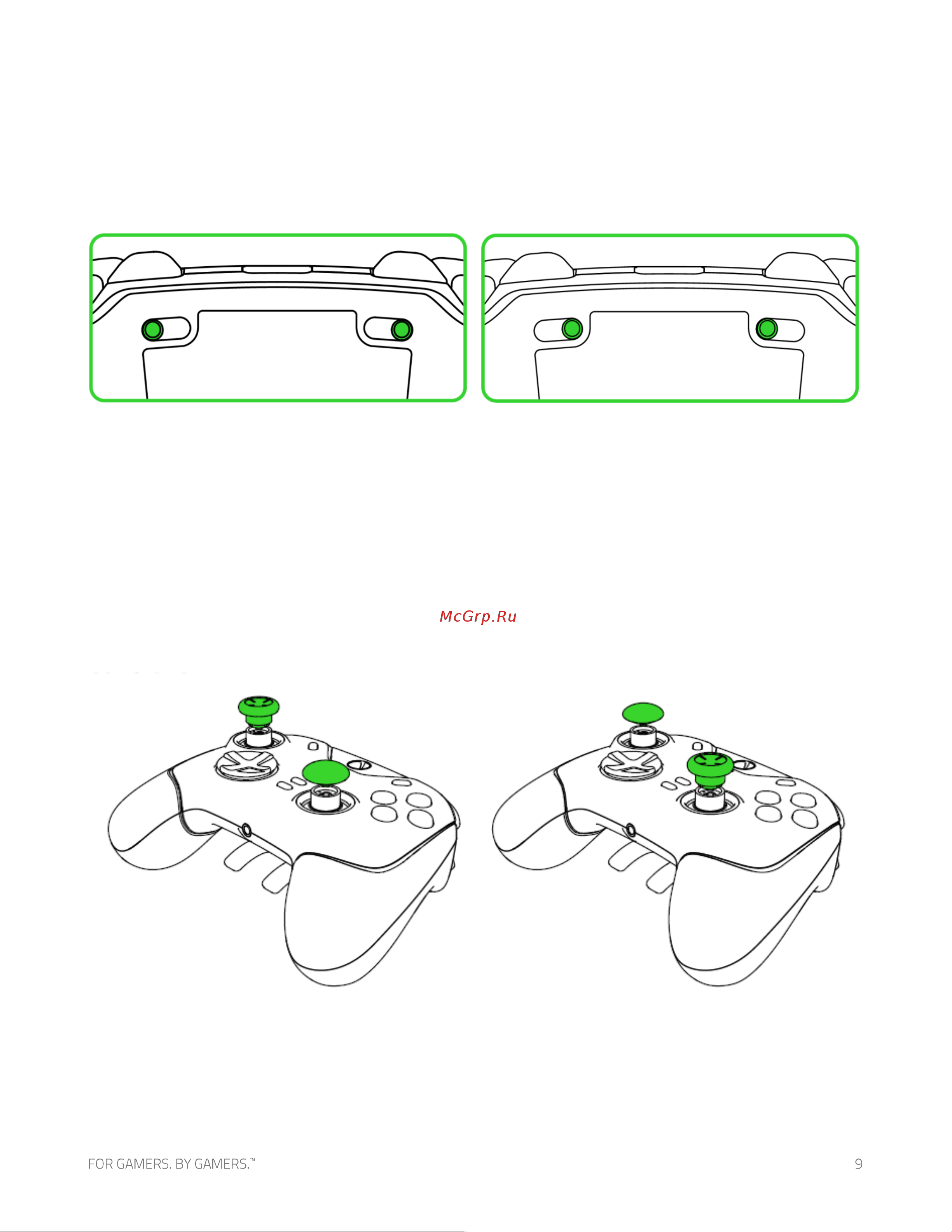 Razer Wolverine V2 Chroma (RZ06-04010200-R3M1) белый [10/14] Использование съемных модулей джойстиков