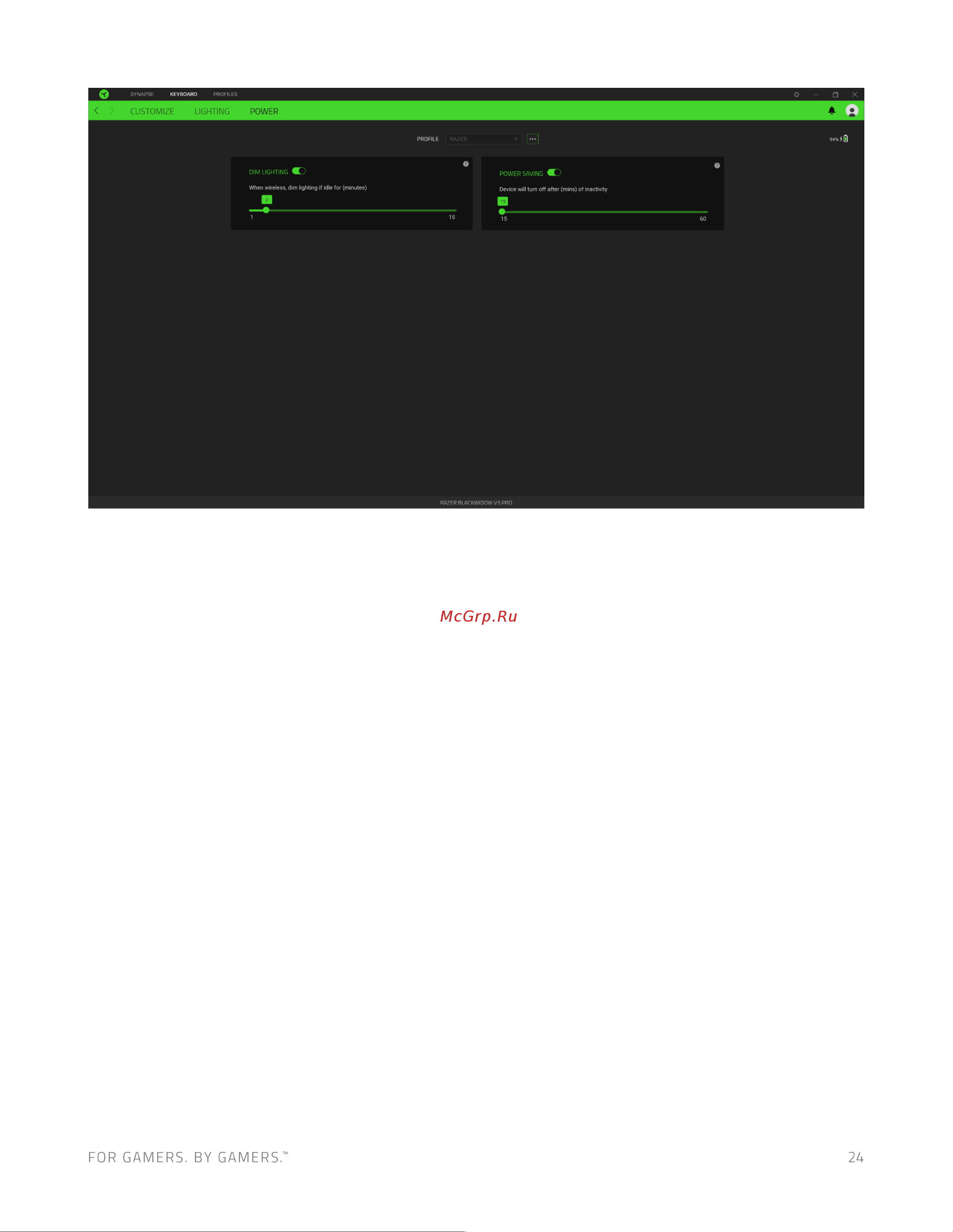 Razer Deathstalker V2 Pro черный (RZ03-04360800-R3R1) Руководство по эксплуатации онлайн [25/32] 808038