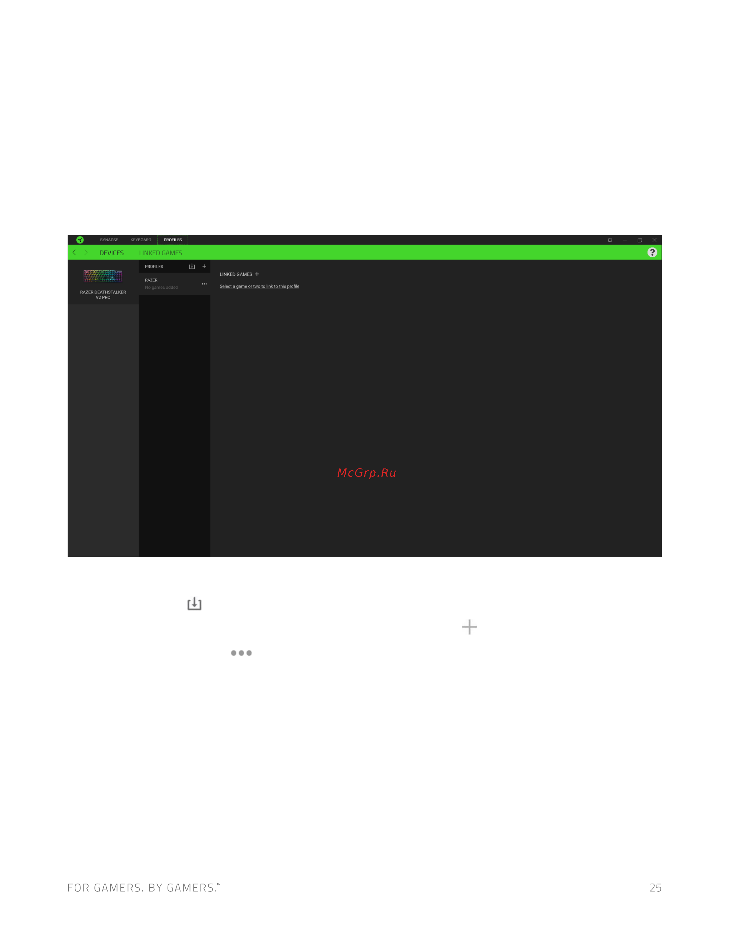 Razer Deathstalker V2 Pro черный (RZ03-04360800-R3R1) [26/32] Вкладка профили
