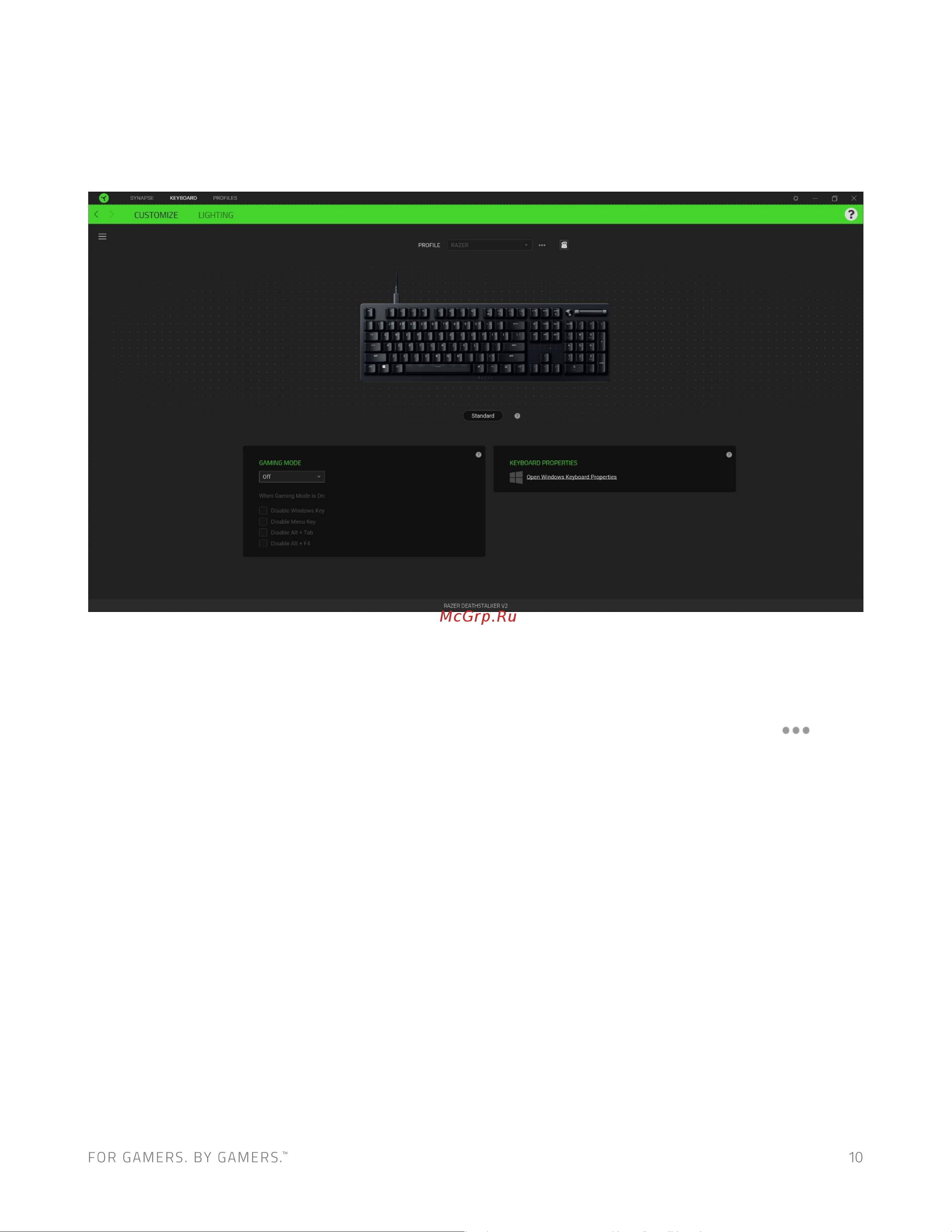 Razer DeathStalker V2 черный (RZ03-04500800-R3R1) Руководство по эксплуатации онлайн [11/24] 808040