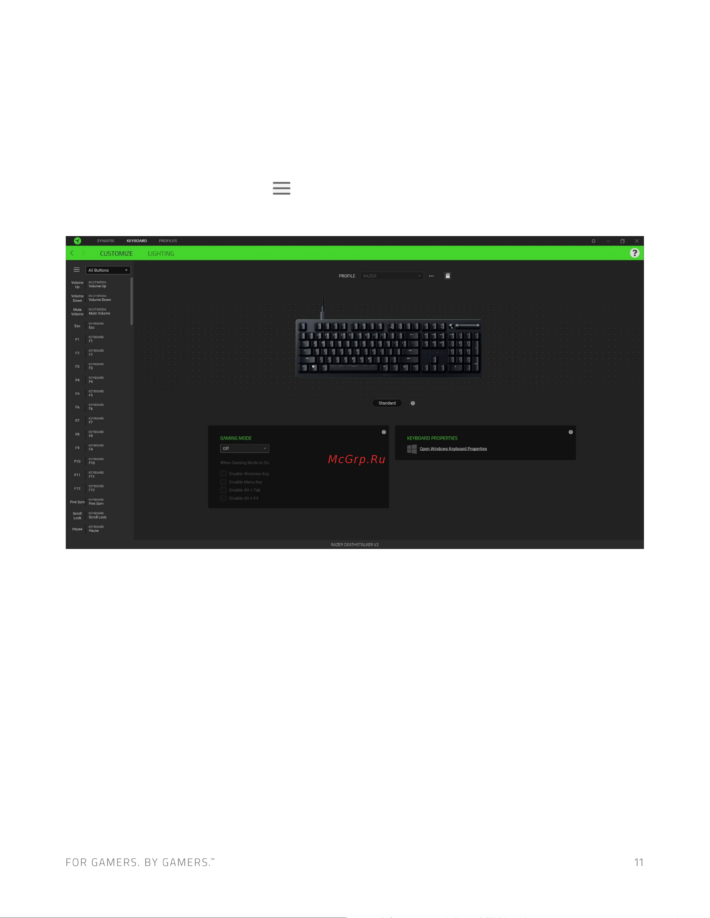 Razer DeathStalker V2 черный (RZ03-04500800-R3R1) Руководство по эксплуатации онлайн [12/24] 808040