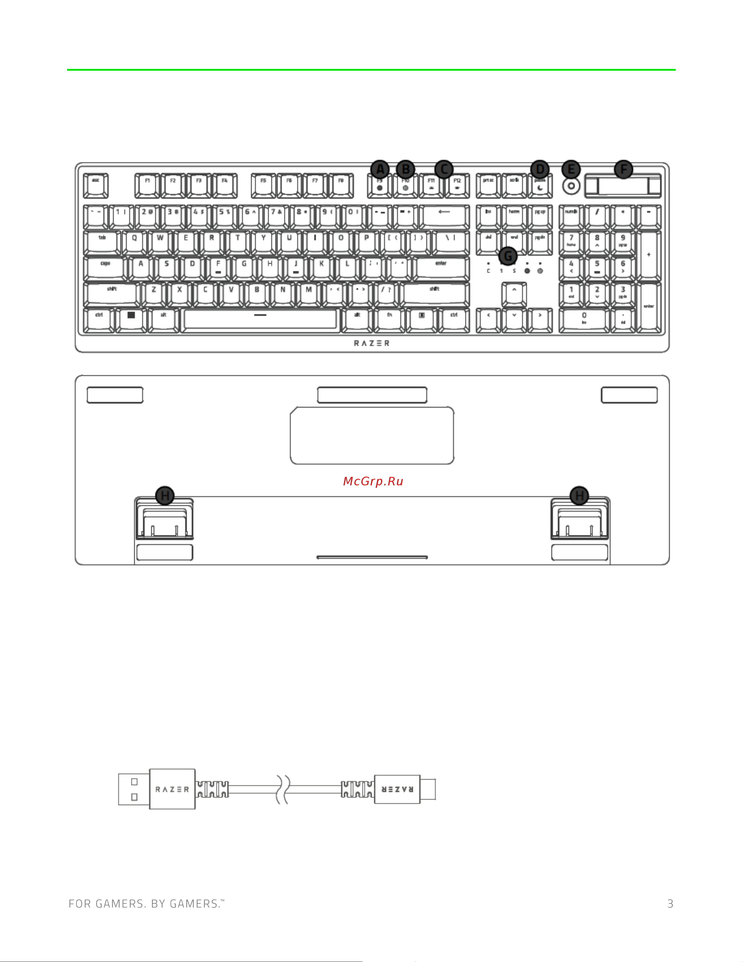Razer DeathStalker V2 черный (RZ03-04500800-R3R1) [4/24] Содержимое комплекта
