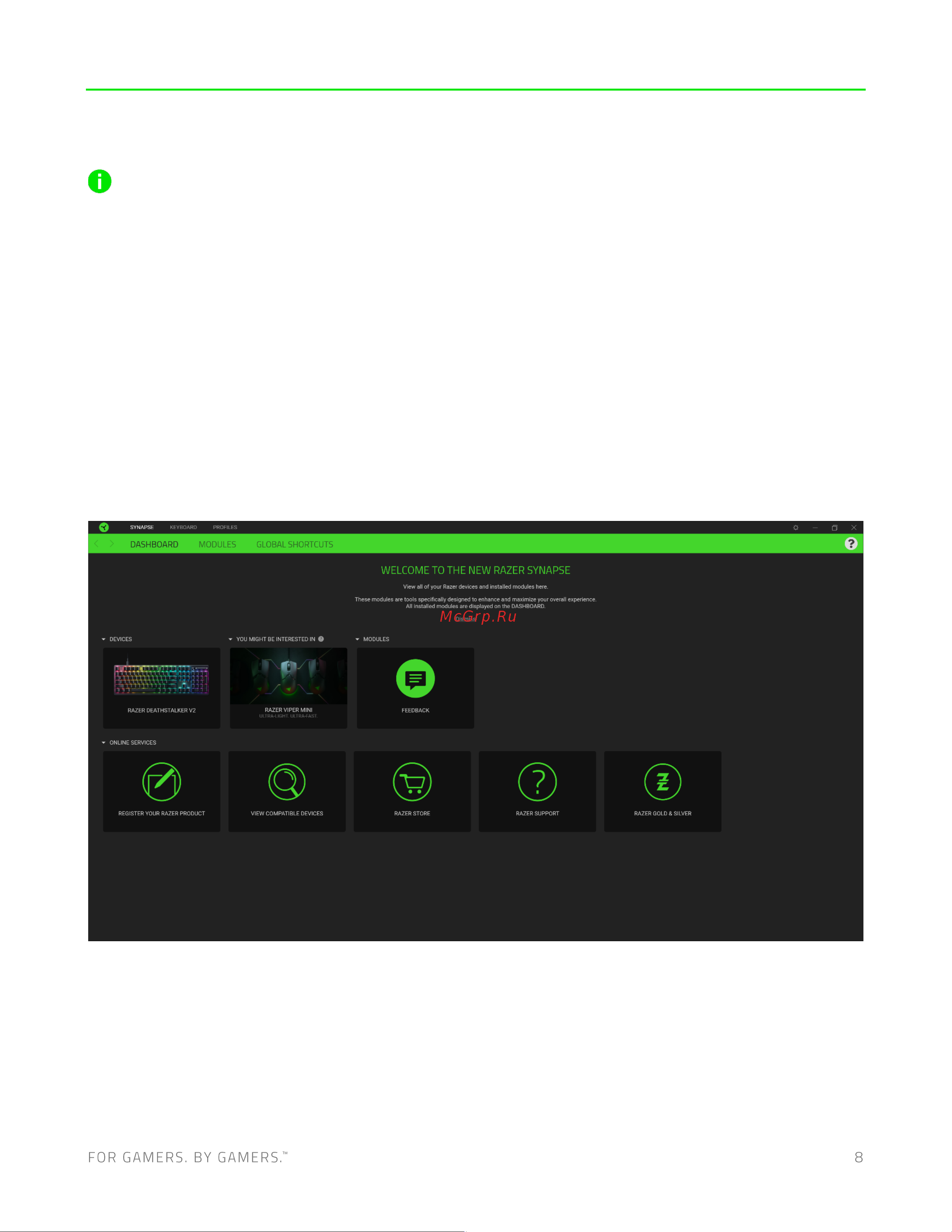 Razer DeathStalker V2 черный (RZ03-04500800-R3R1) [9/24] Настройка вашей клавиатуры razer помощью razer synapse 3