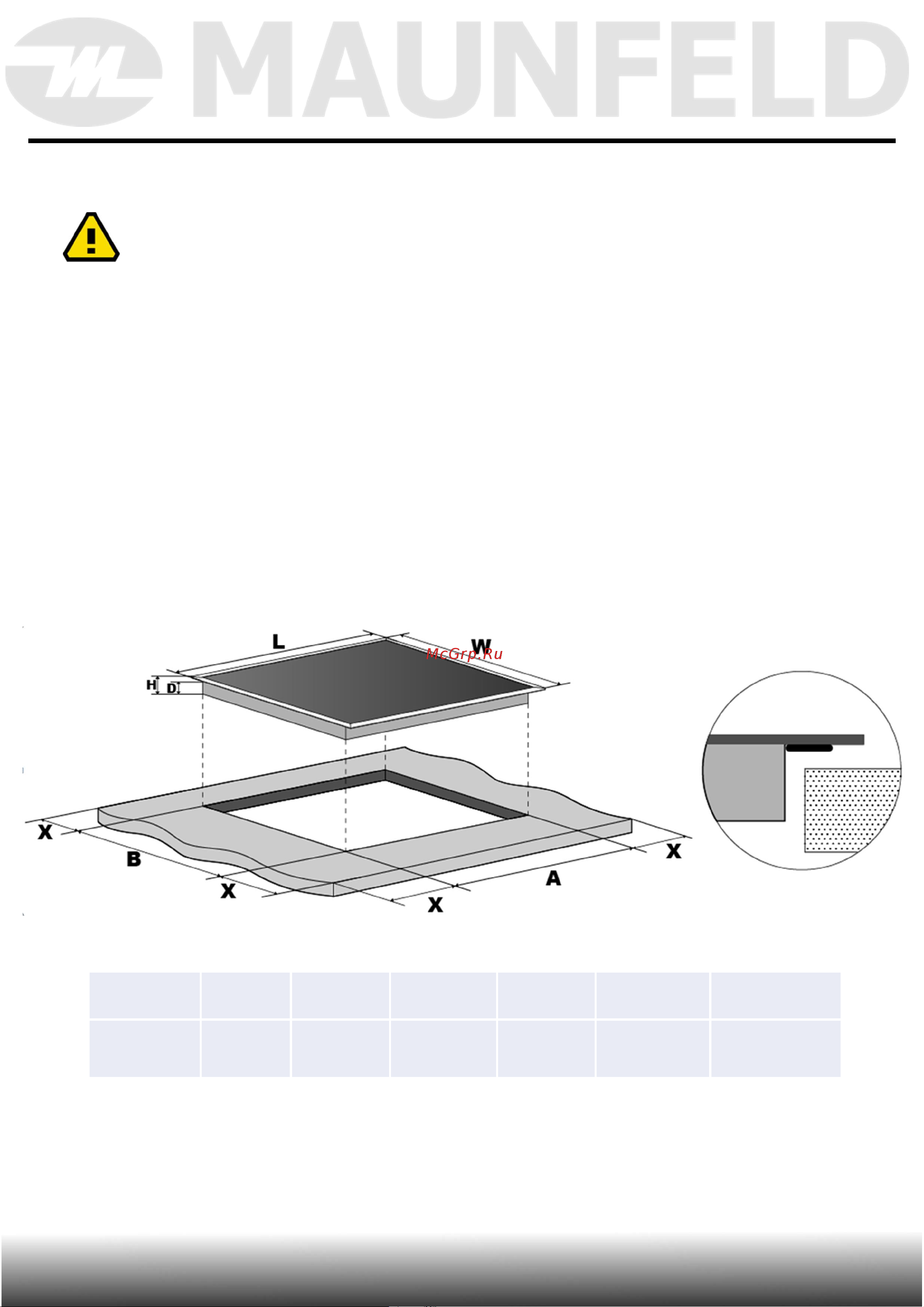 Maunfeld CVI594MBK [16/39] Установка прибора