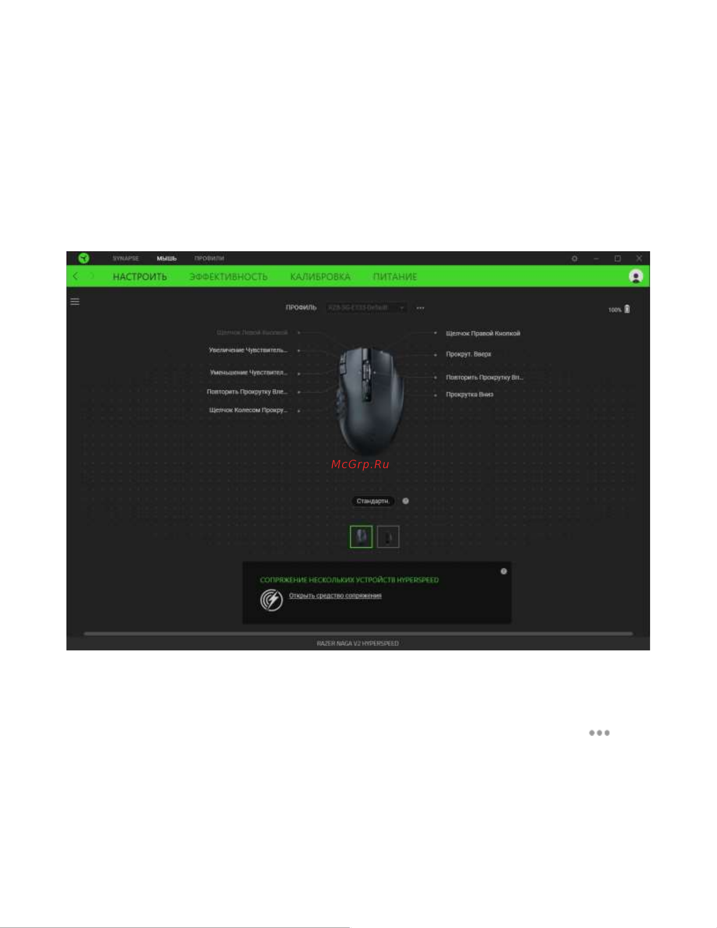 Razer Naga V2 HyperSpeed (RZ01-03600100-R3G1) [16/34] Вкладка мышь