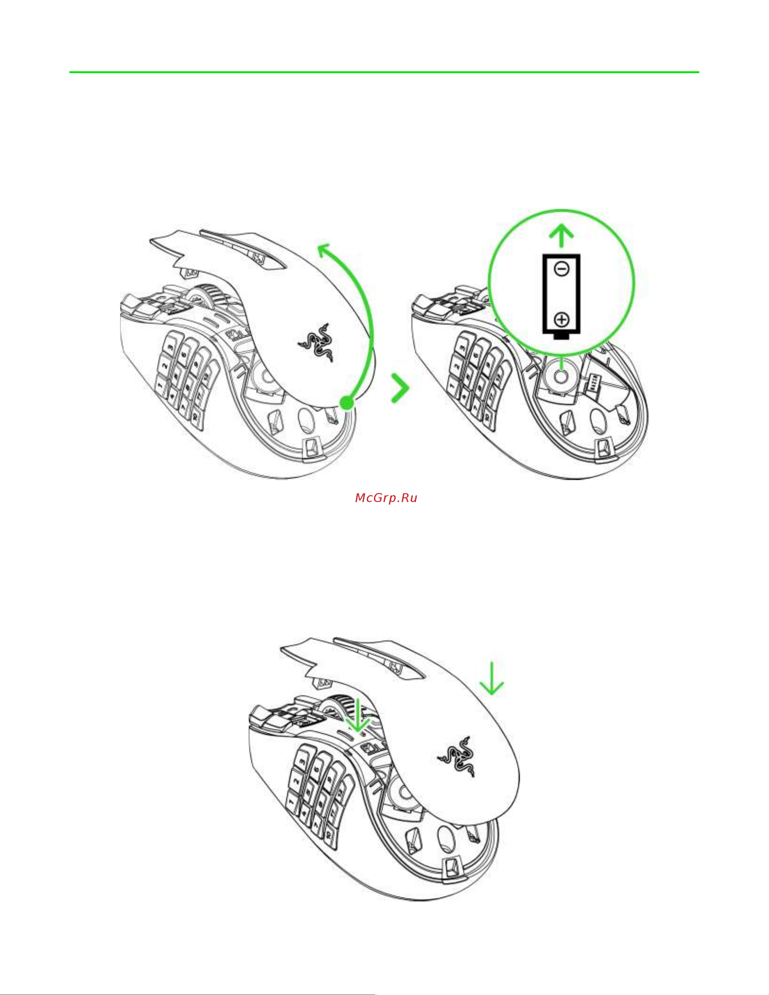 Razer Naga V2 HyperSpeed (RZ01-03600100-R3G1) [7/34] Подготовка razer naga v2 hyperspeed к работе