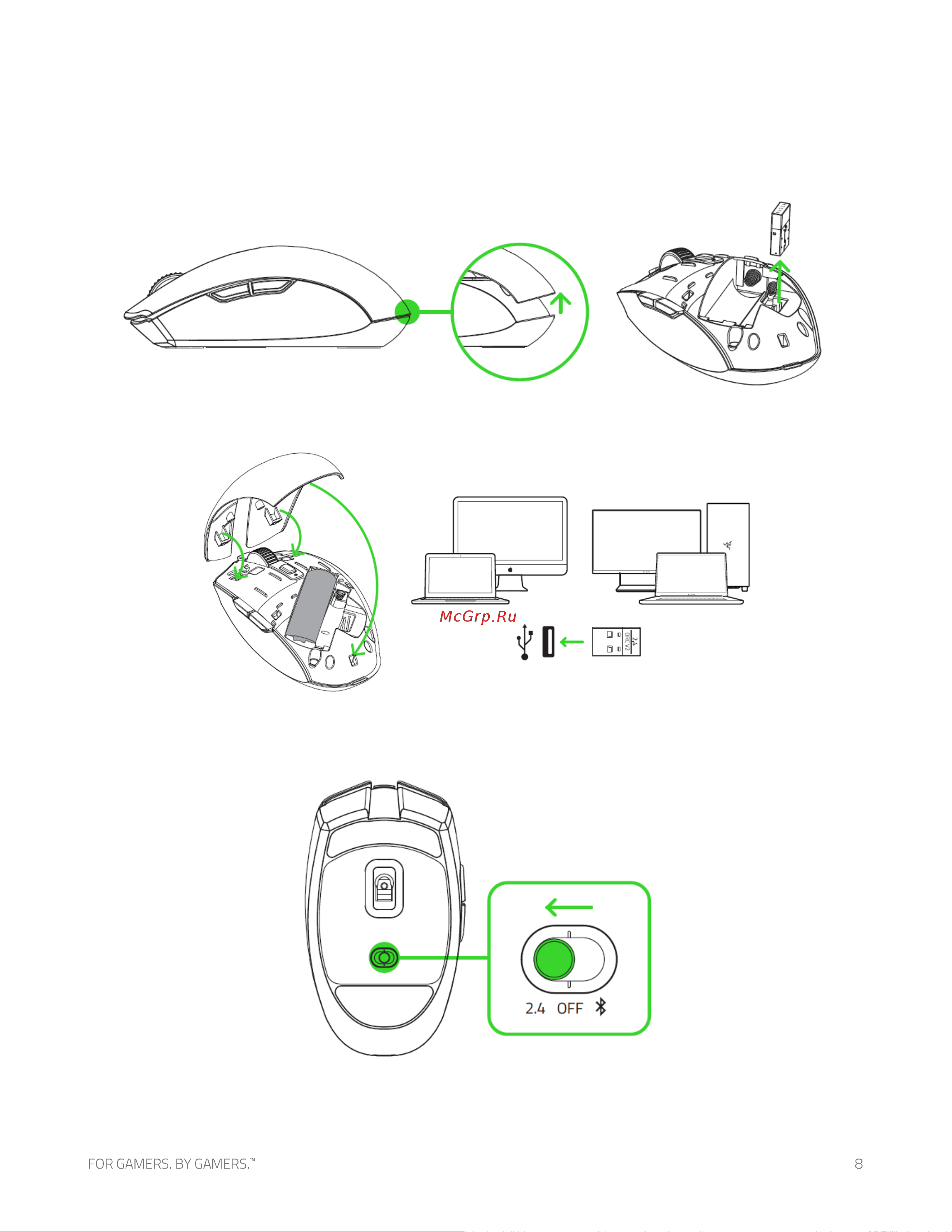 Razer Orochi V2 Quartz Ed. (RZ01-04620100-R3G1) [9/34] Подключение мыши