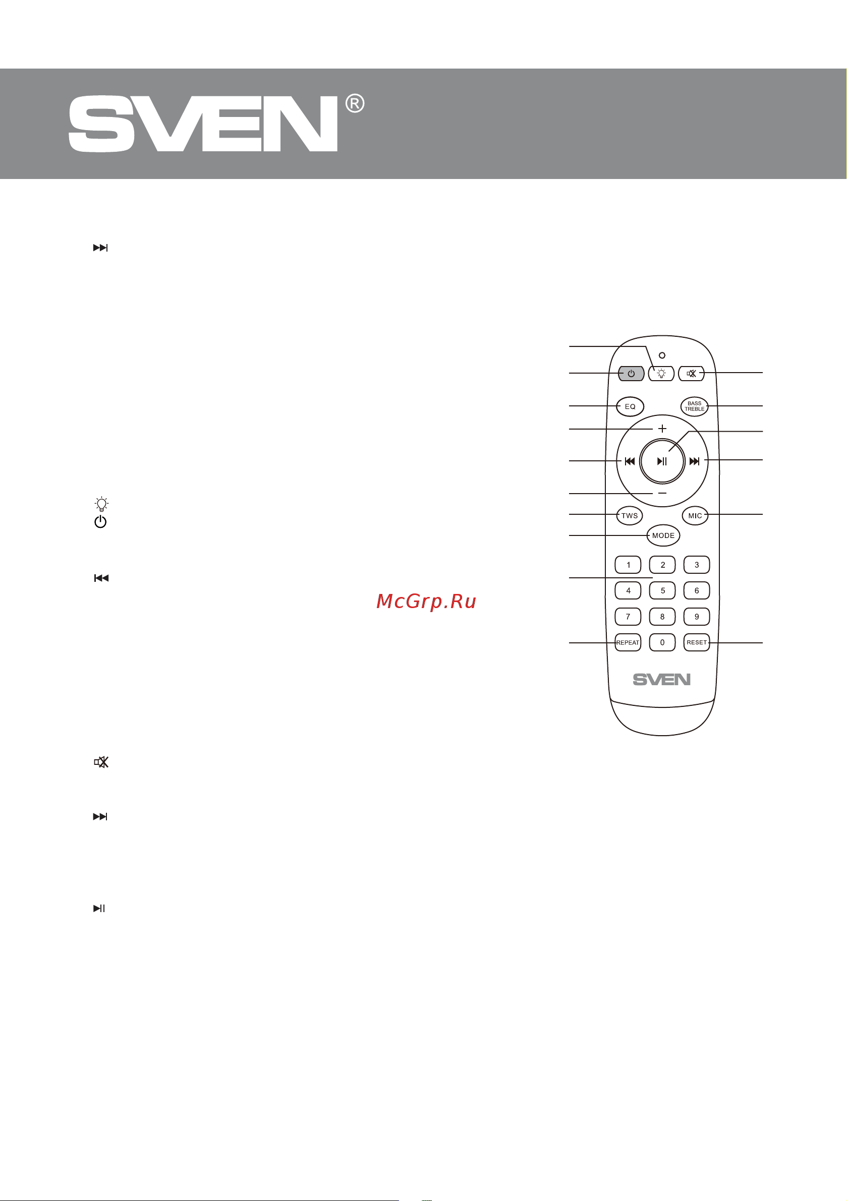 Sven PS-770 [4/16] Party speaker system with bluetooth and fm radio