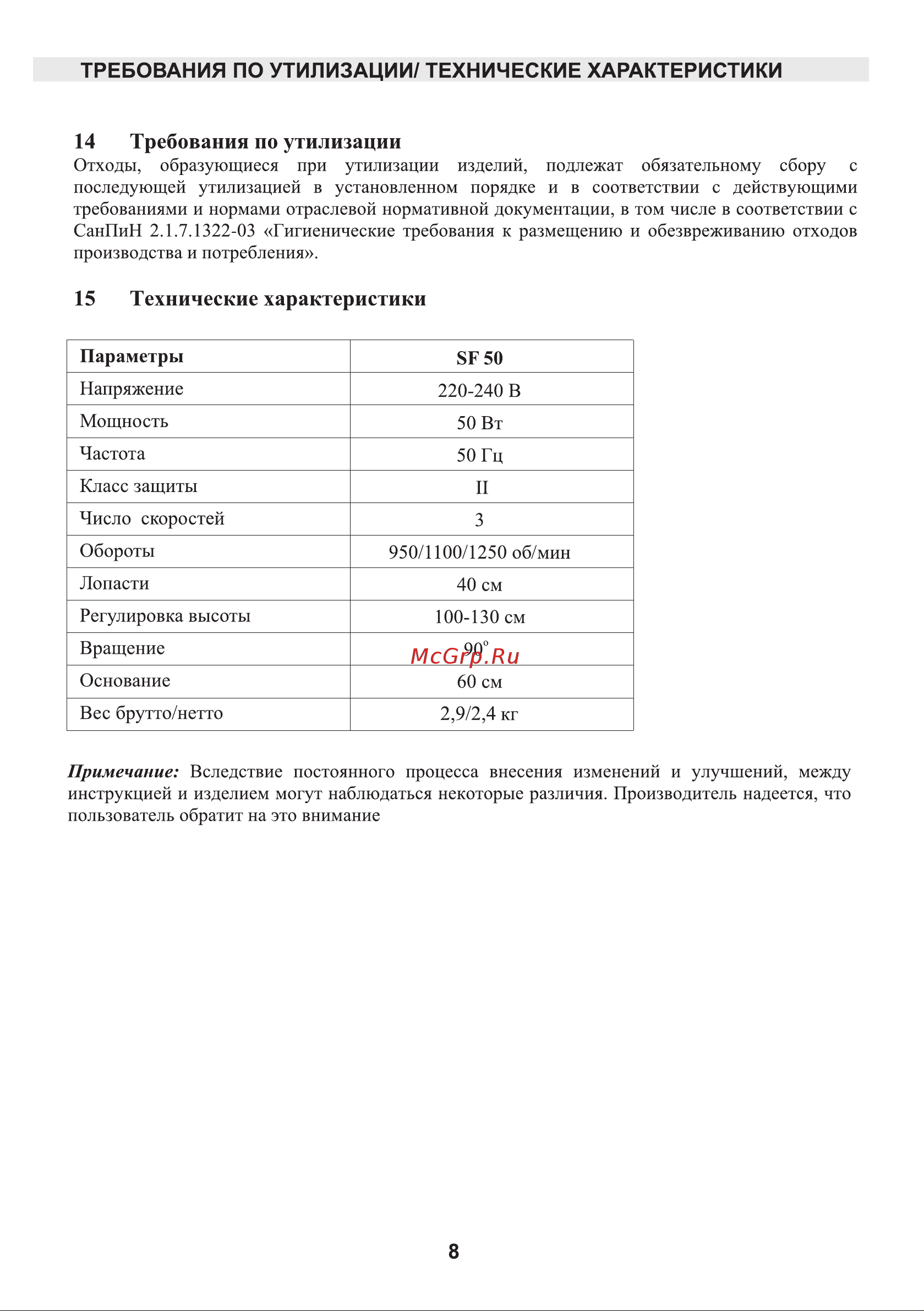 ELECTROLITE  SF-60 [8/12] Страница 8