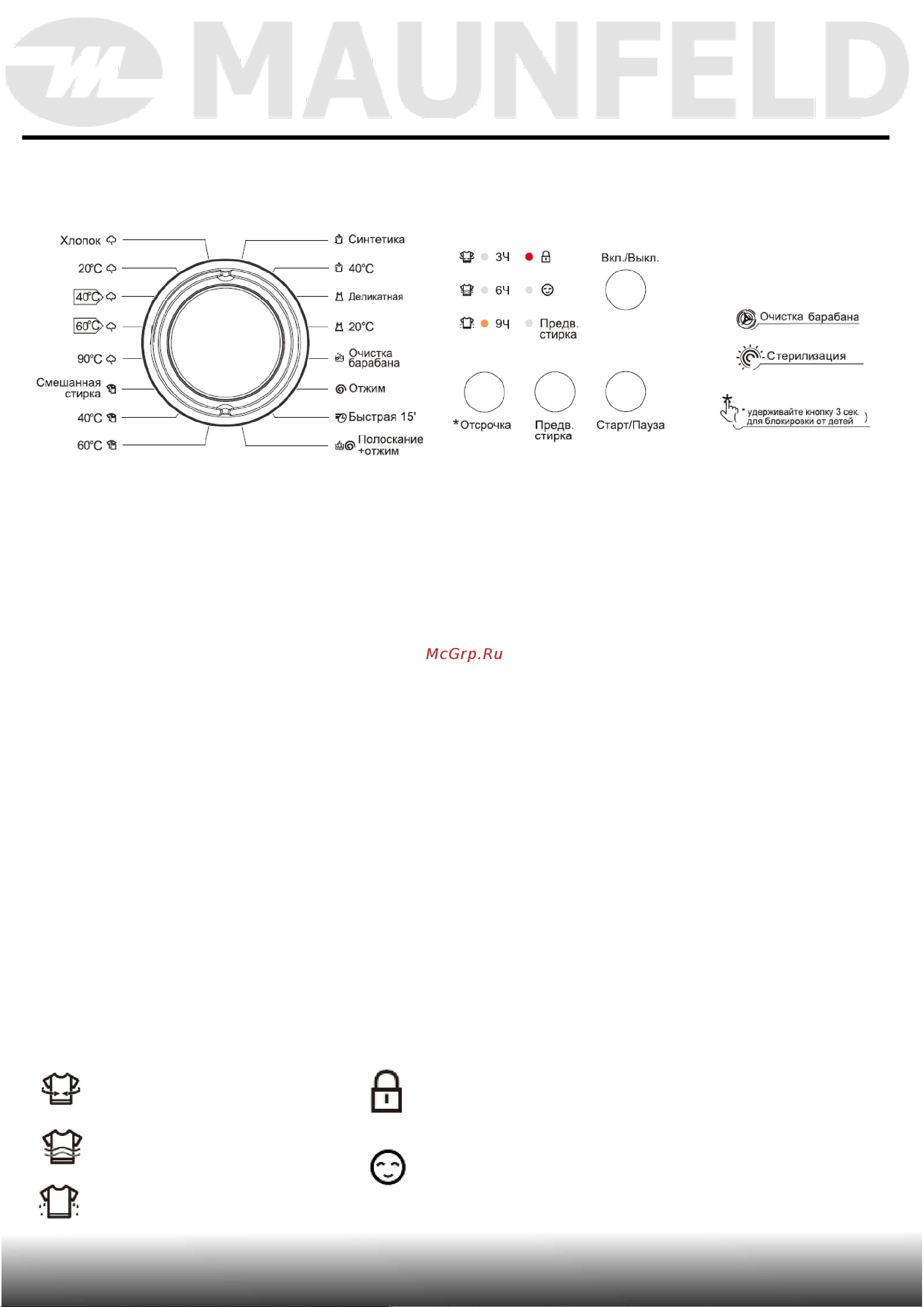 Maunfeld MFWM106WH051 [21/48] Эксплуатация прибора