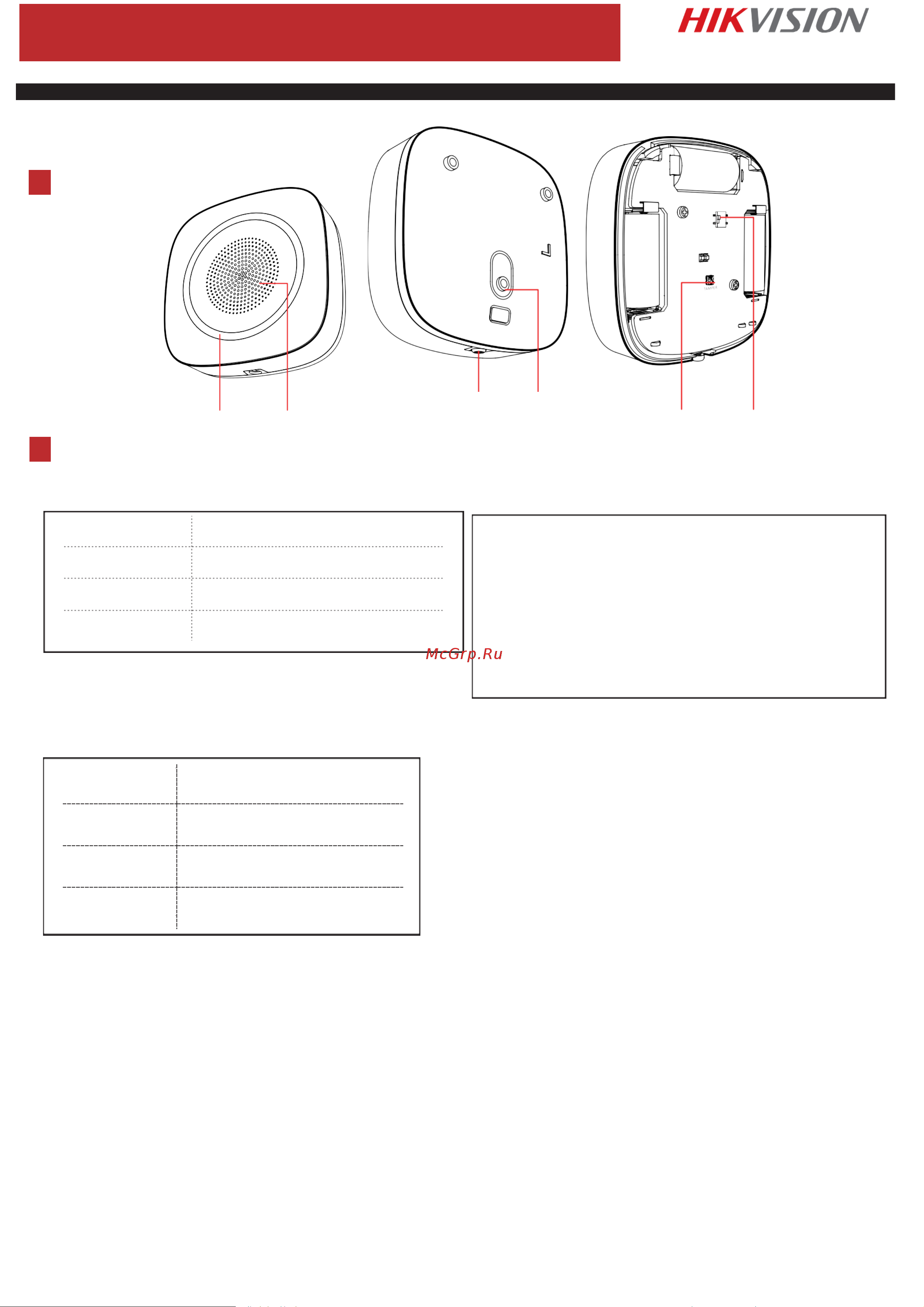 Hikvision DS-PS1-I-WE Red Indicator Руководство по эксплуатации онлайн