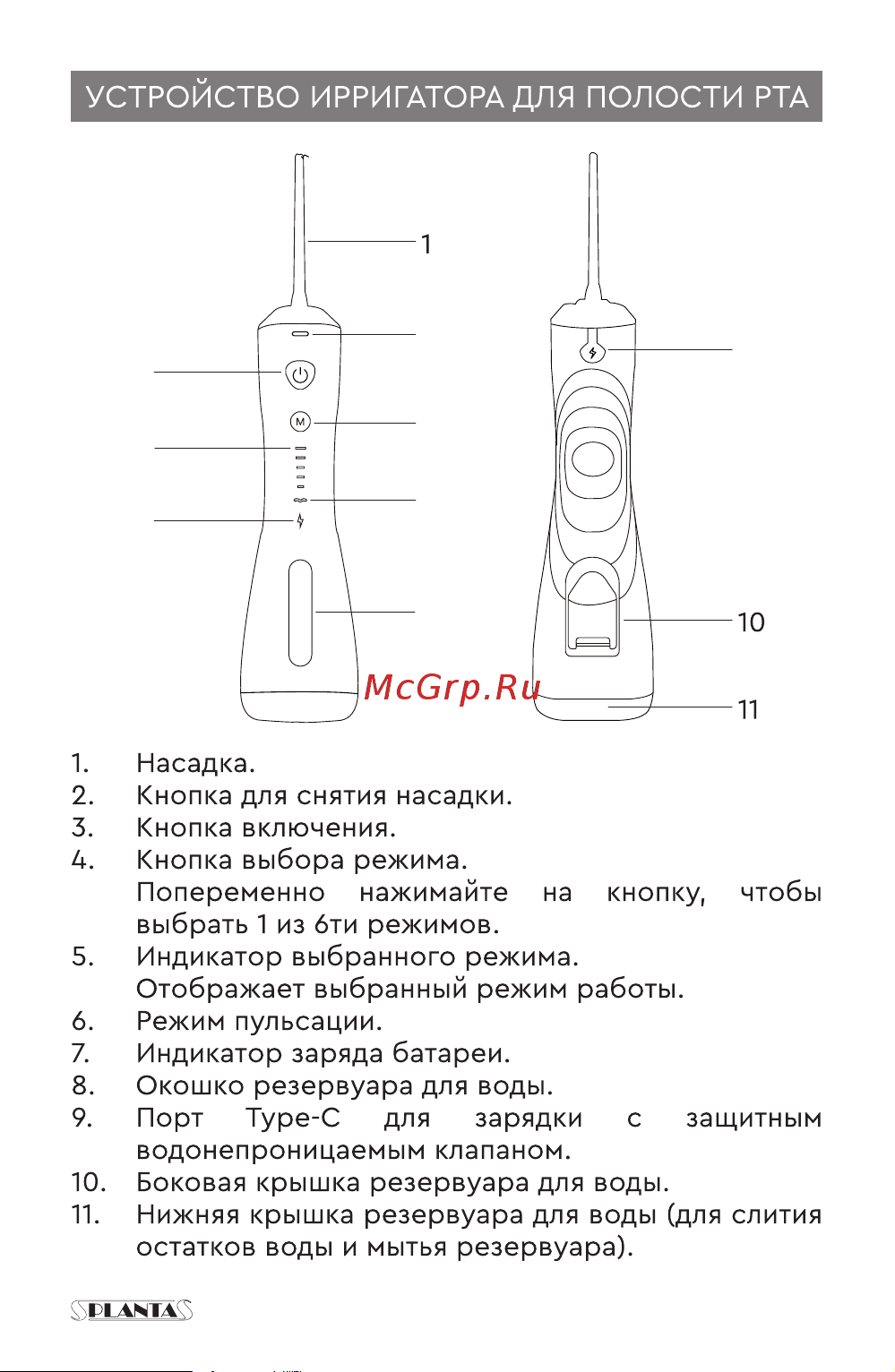 Planta PL-PI01 Руководство по эксплуатации онлайн [8/17] 808941