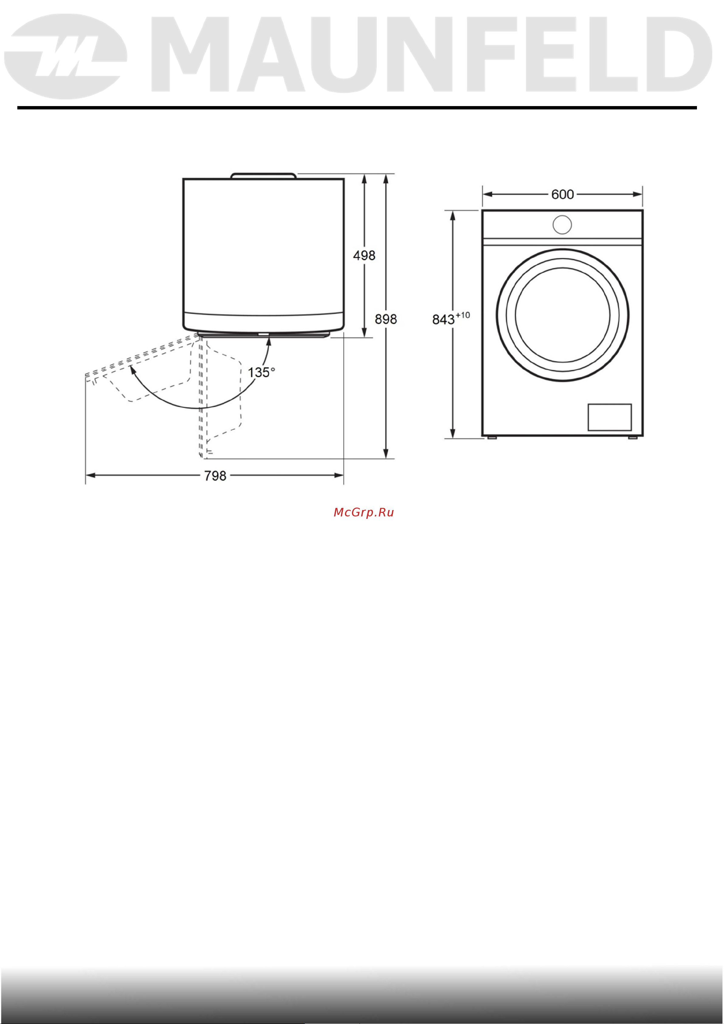 Maunfeld MFWM127WH051D [12/49] Установка прибора
