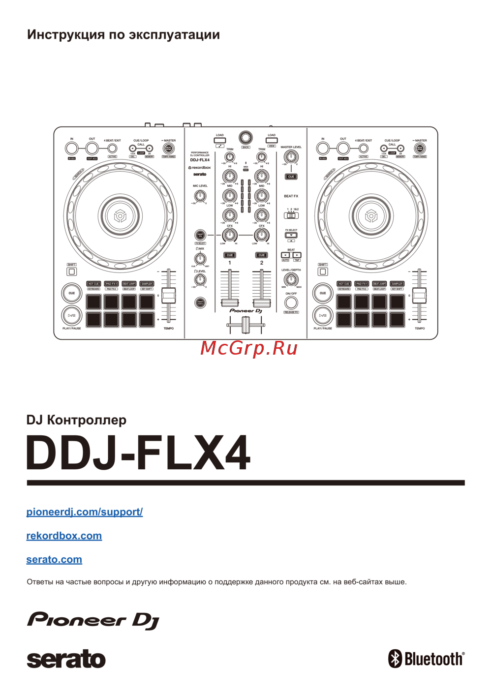 Pioneer DDJ-FLX4 Руководство по эксплуатации