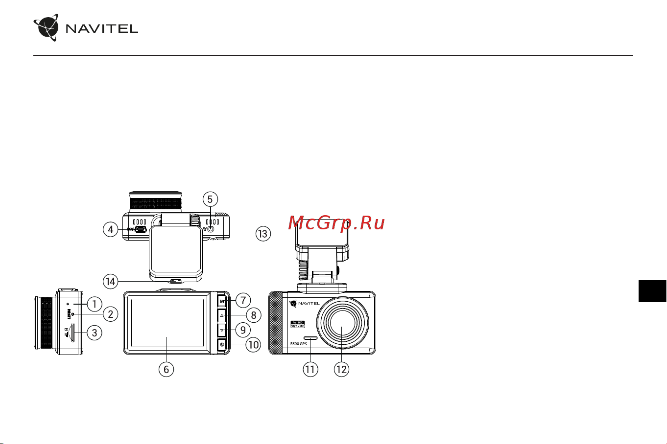 Navitel R500 GPS [58/89] Componente dispozitiv
