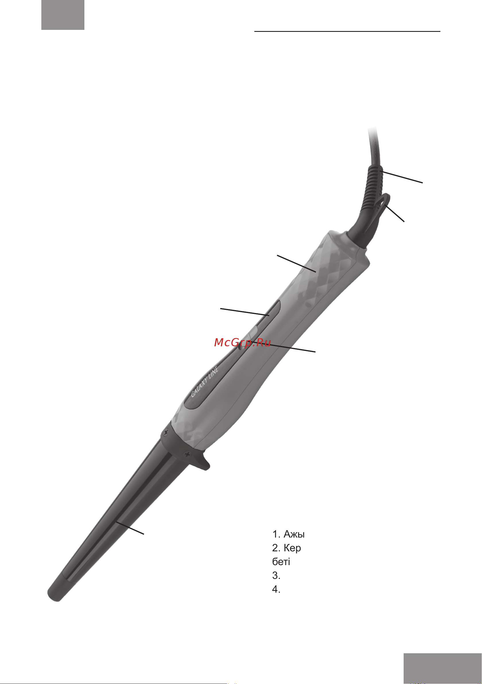 Galaxy Line GL4623 [11/18] Электр құралының атқарымдық элементтері