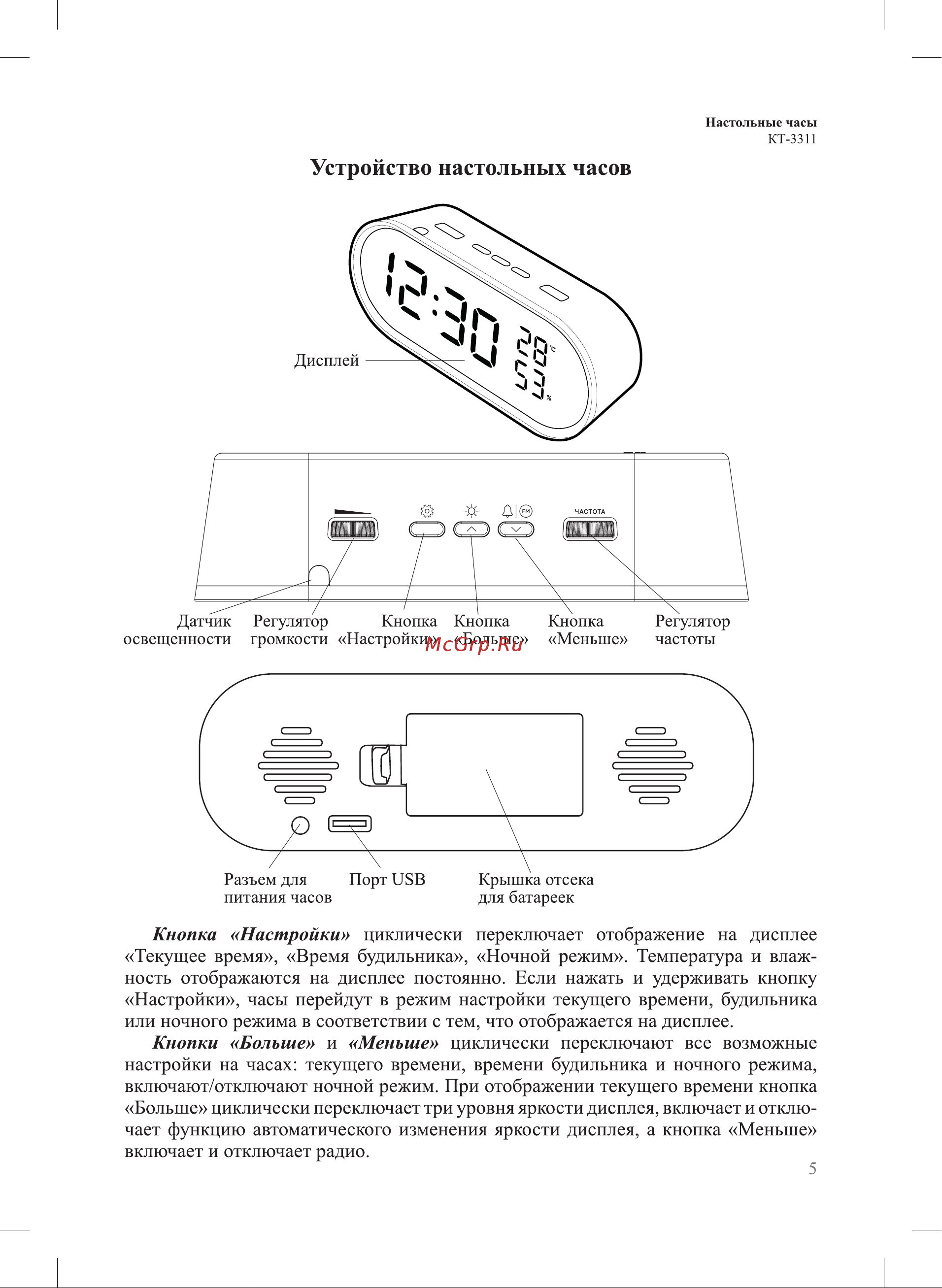 Kitfort КТ-3311-1 Руководство по эксплуатации онлайн [5/16] 809443