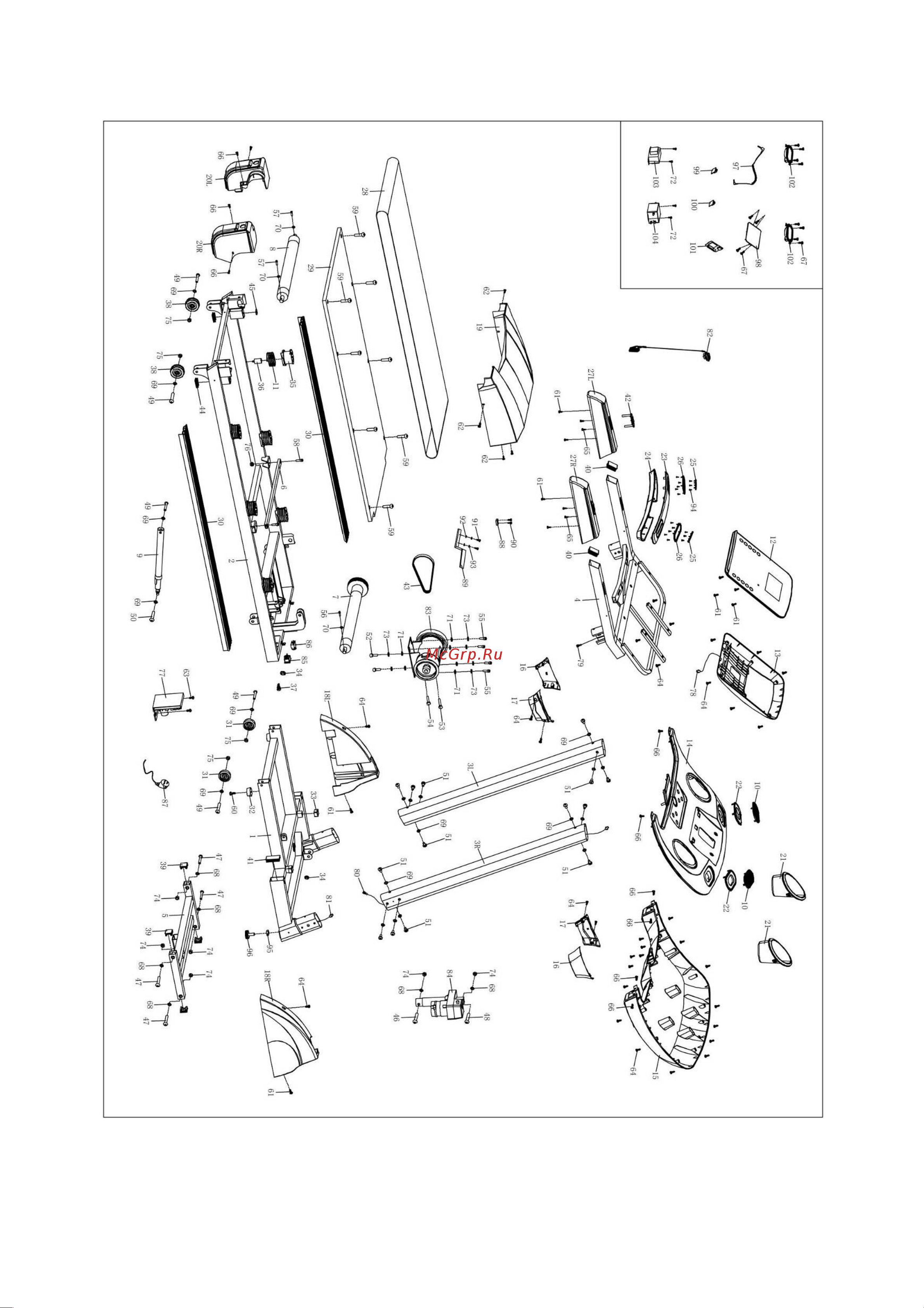 SVENSSON BODY LABS PHYSIOLINE_TBX_TOUCH [17/37] Схема тренажера в разобранном виде