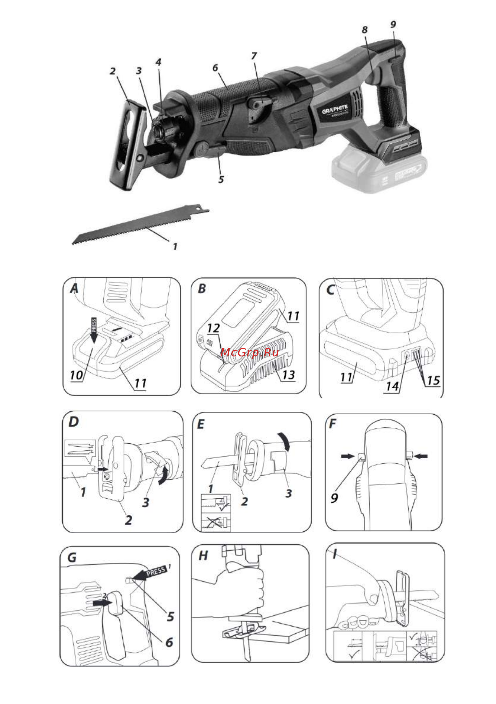 GRAPHITE 58G096 Инструкция по эксплуатации онлайн [3/61] 809833