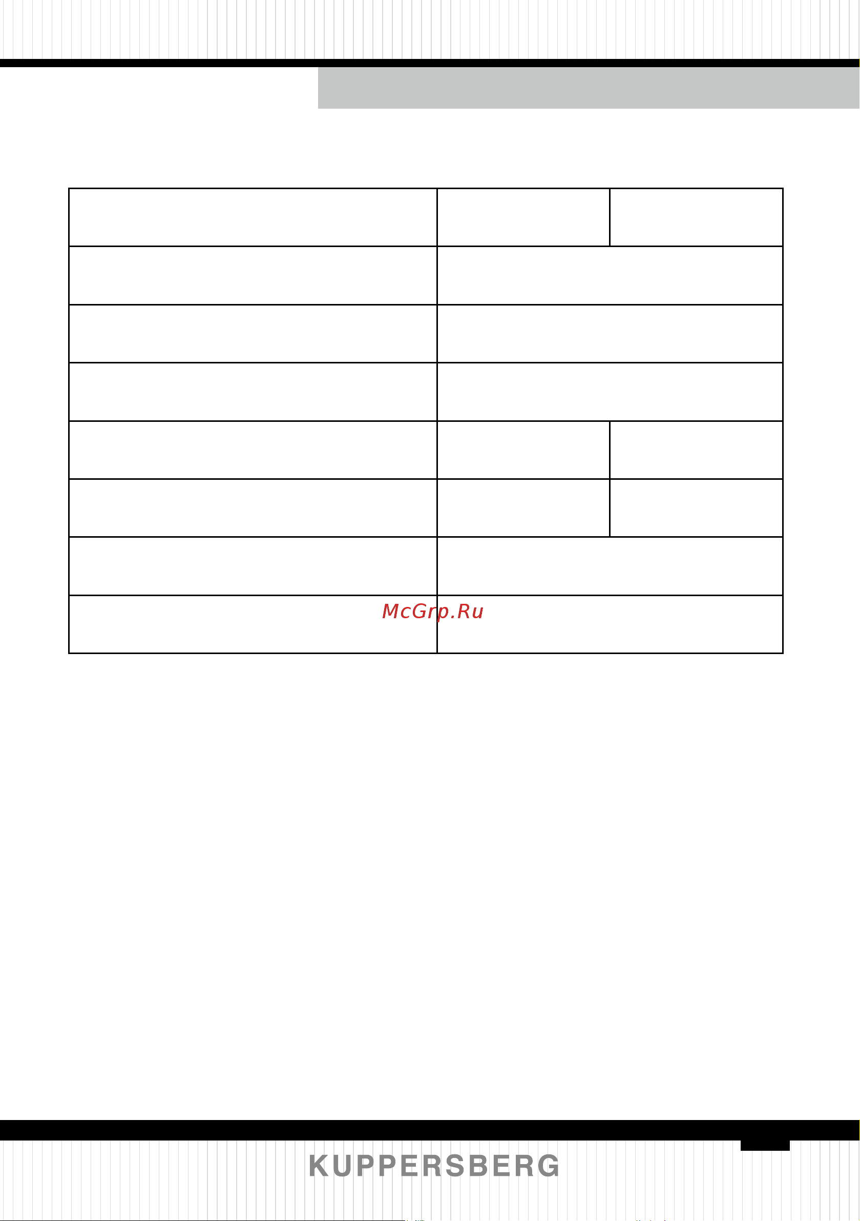 Kuppersberg WID 56149 W [57/96] List of specification parameters