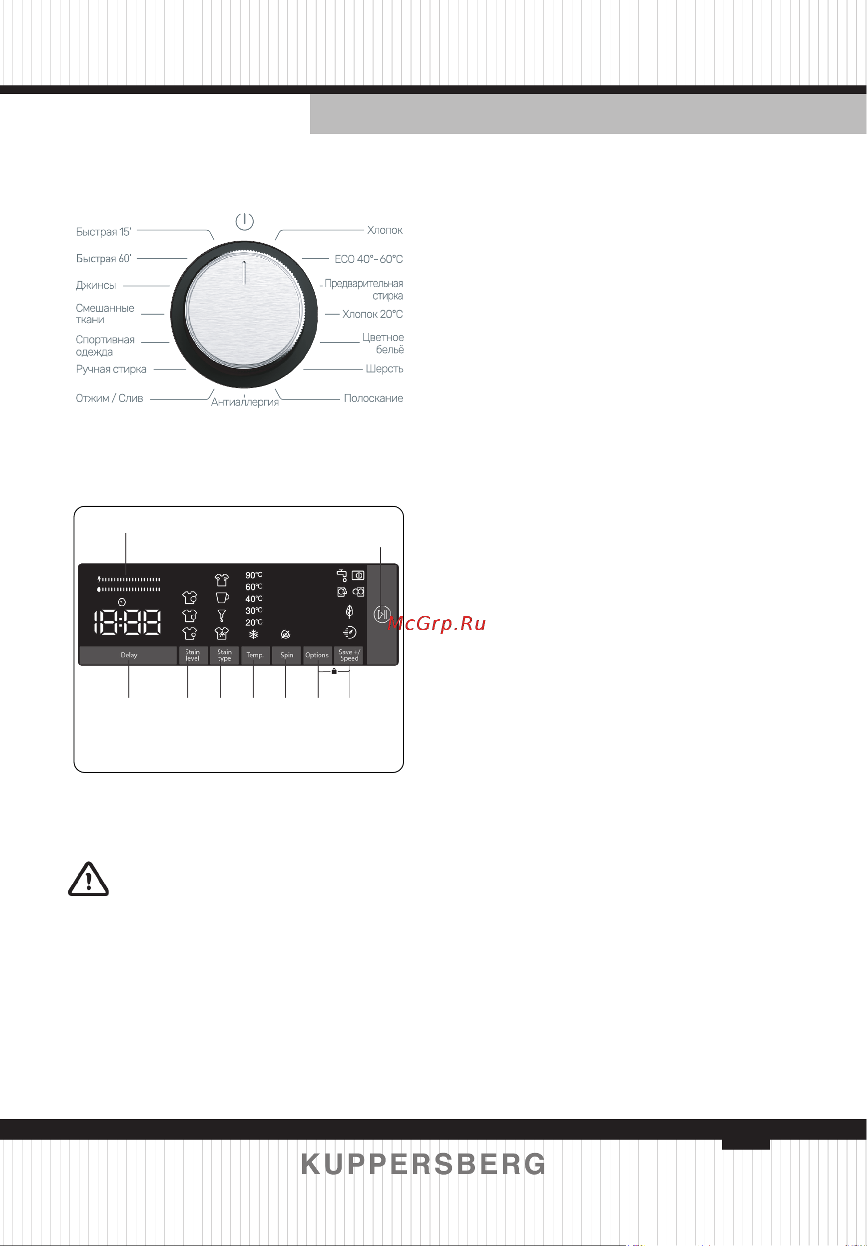 Kuppersberg WM 520 W [89/124] Диск выбора программ