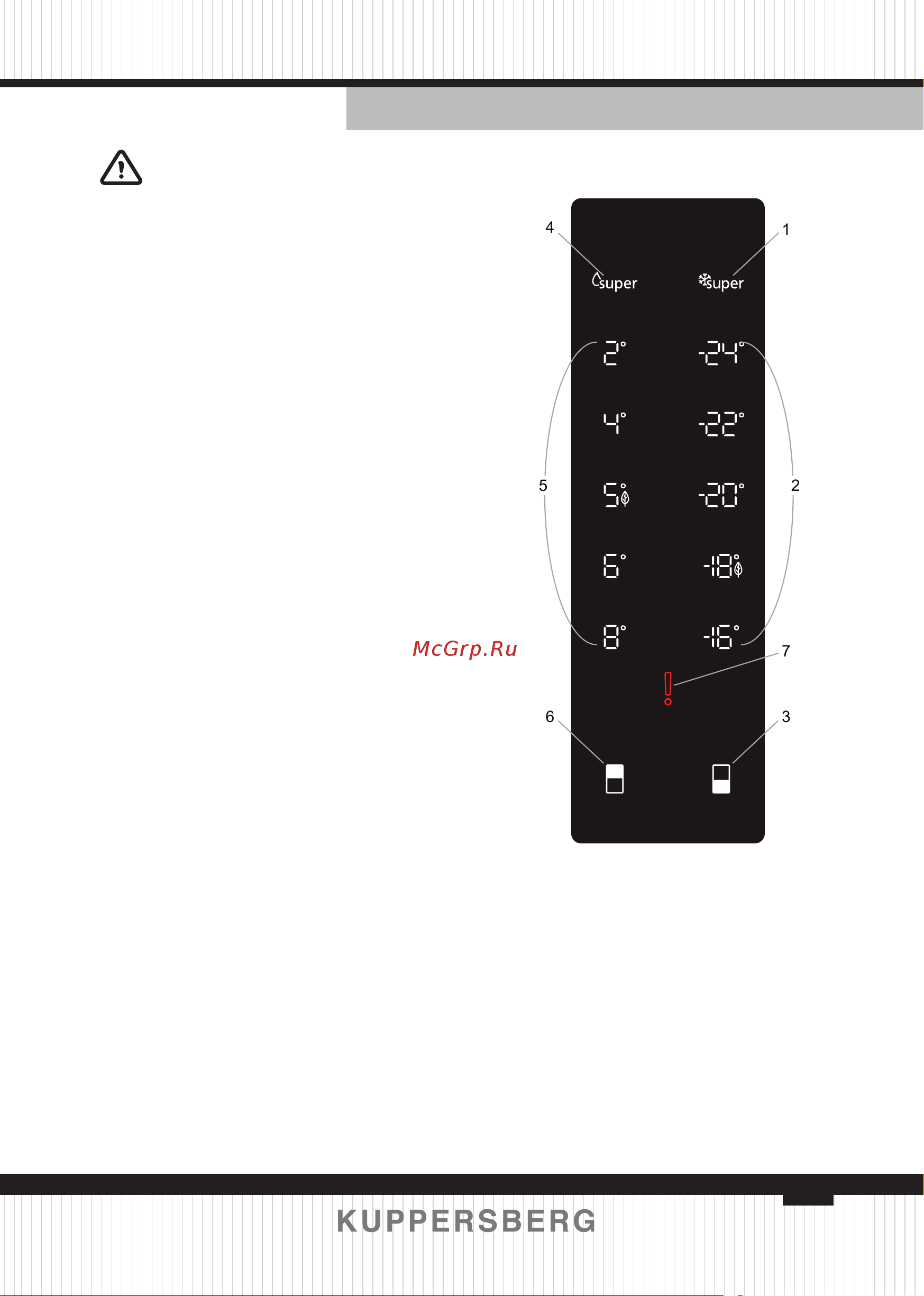 Kuppersberg NRV 1867 BE [57/84] Информация по применению