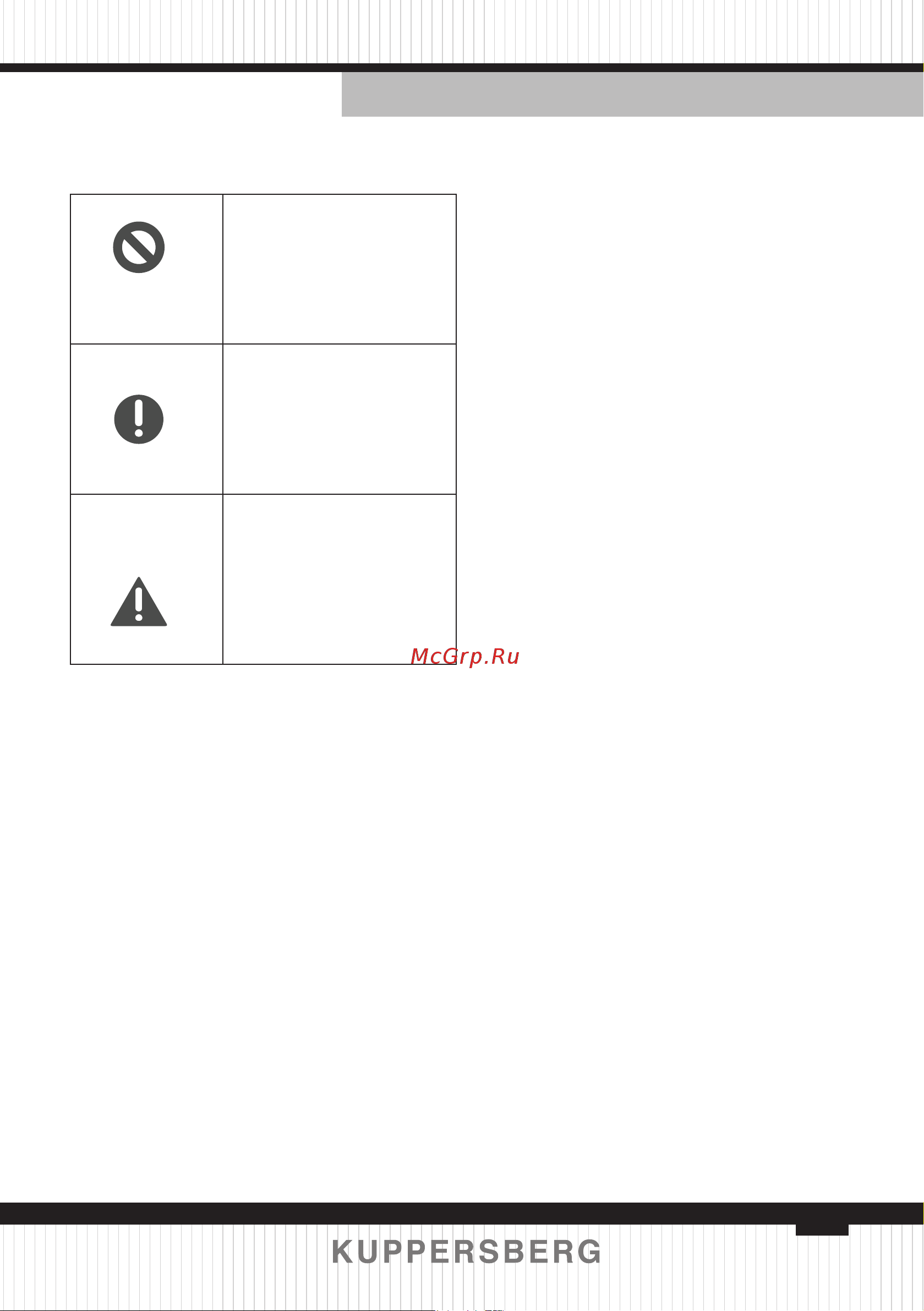 Kuppersberg SFB 1780 [29/84] Meanings of safety warning symbols