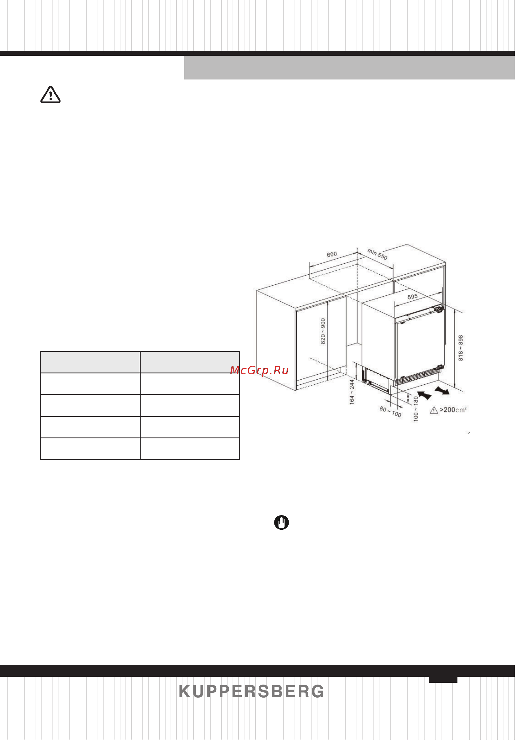Kuppersberg RCBU 815 [31/80] Installing your new appliance